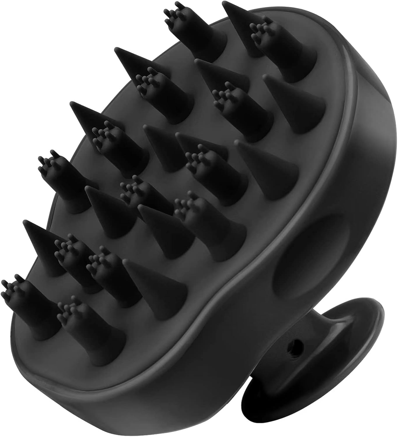 FREATECH Updated Hair Scalp Massager Shampoo Brush with 2 Types of Silicone Bristles, Finely Clean and Scrub Gently, Care for Sensitive & Delicate Scalp, Exfoliate and Stimulate Hair Growth, Black image number 5