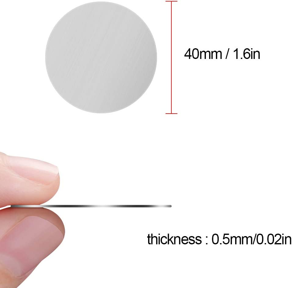 [8 Pack] TIQUS Magnetic Car Mount Holder Metal Plate, 40Mm round Universal Replacement Mount Metal Plate Kit with Adhesive for Magnetic Car Mount Cell Phone Holder Silver image number 5