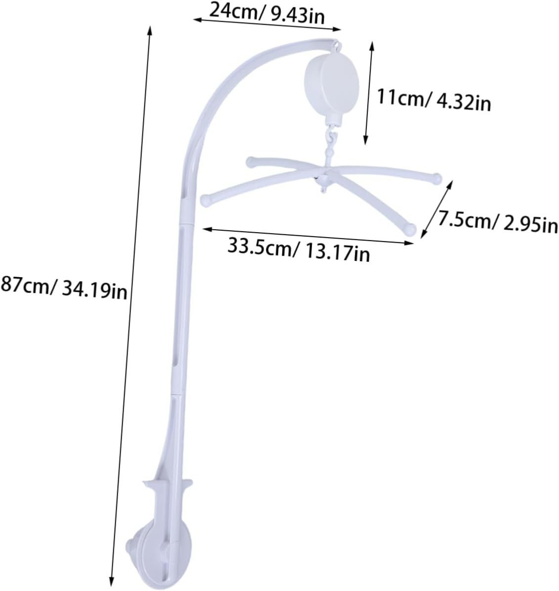 Adjustable Crib Mobile Arm Stand Bed Bell Bracket Mobile Hanger Arm Secure Clamp Easy Install image number 3