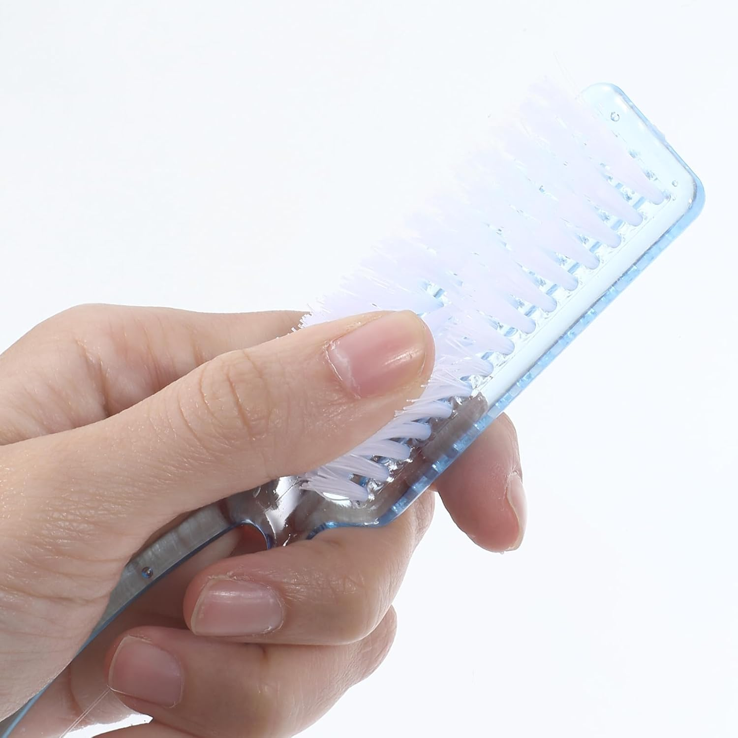 WLLHYF 4 Pieces Nail Brush with Handle Soft Bristles 4 Colours Manicure Tool Scrubbing Brush Set for Nails and Toes (Blue + Purple + Pink + Orange) image number 2