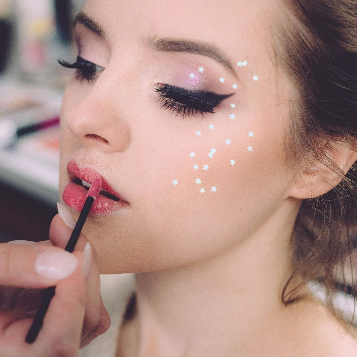 Art Craft Glitter, 3Mm Star Shaped Holographic Chunky Flakes Sequins for Slime, Nail Art,Tumblers, Resin Craft, Festival Party - 0.35Oz (10G) (Laser Silver) image number 4