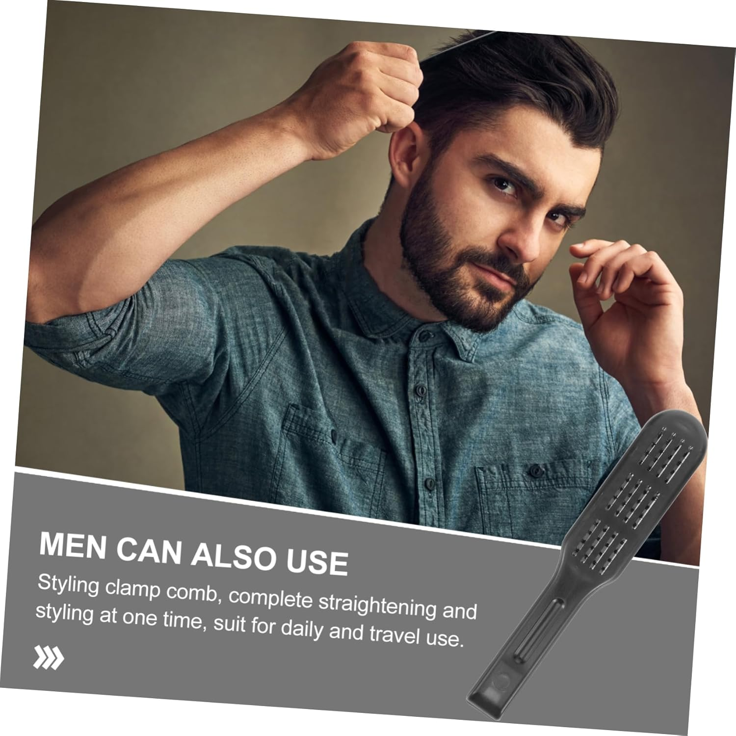 HEALEEP Hair Straightening Brush Double Sided Styling Tool for Salon Use Static Shape Comb for Frizz Hair Durable and Bristle Materials for Daily and Travel image number 3