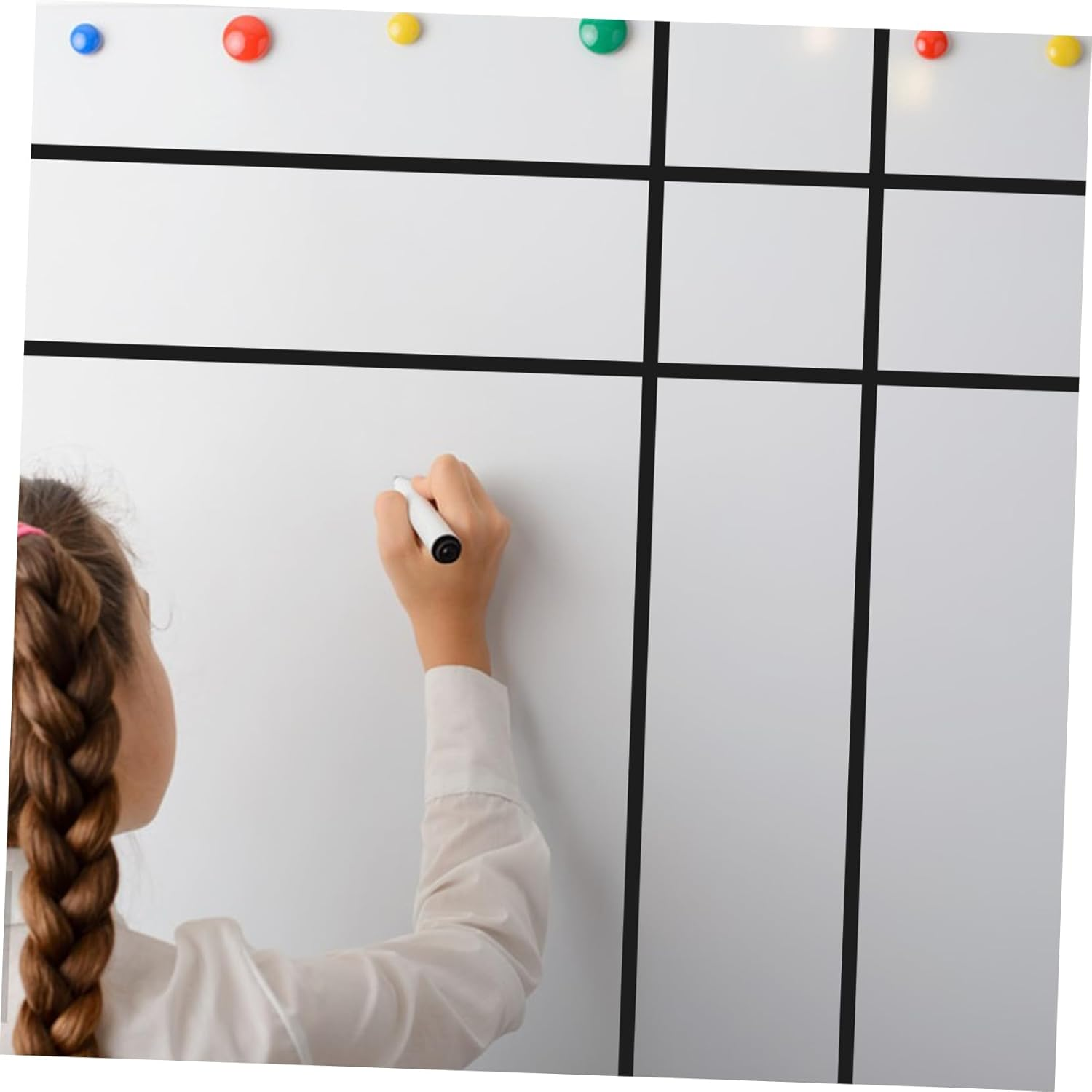 SHOWERORO 10Pcs Whiteboard Pinstripe Tape Adhesive Strips Non Marking Thin Washi Board Tape for Charts Mirror Craft Car Striping image number 5