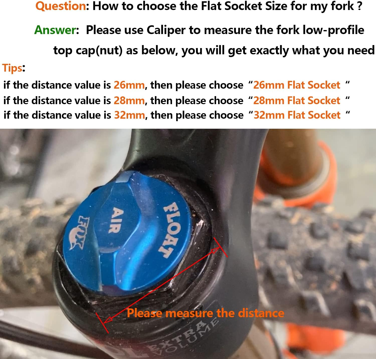 26 28 32Mm Topcap Socket Flat Socket Chamferless Fork Socket for Fox Fork Suspension Service image number 3