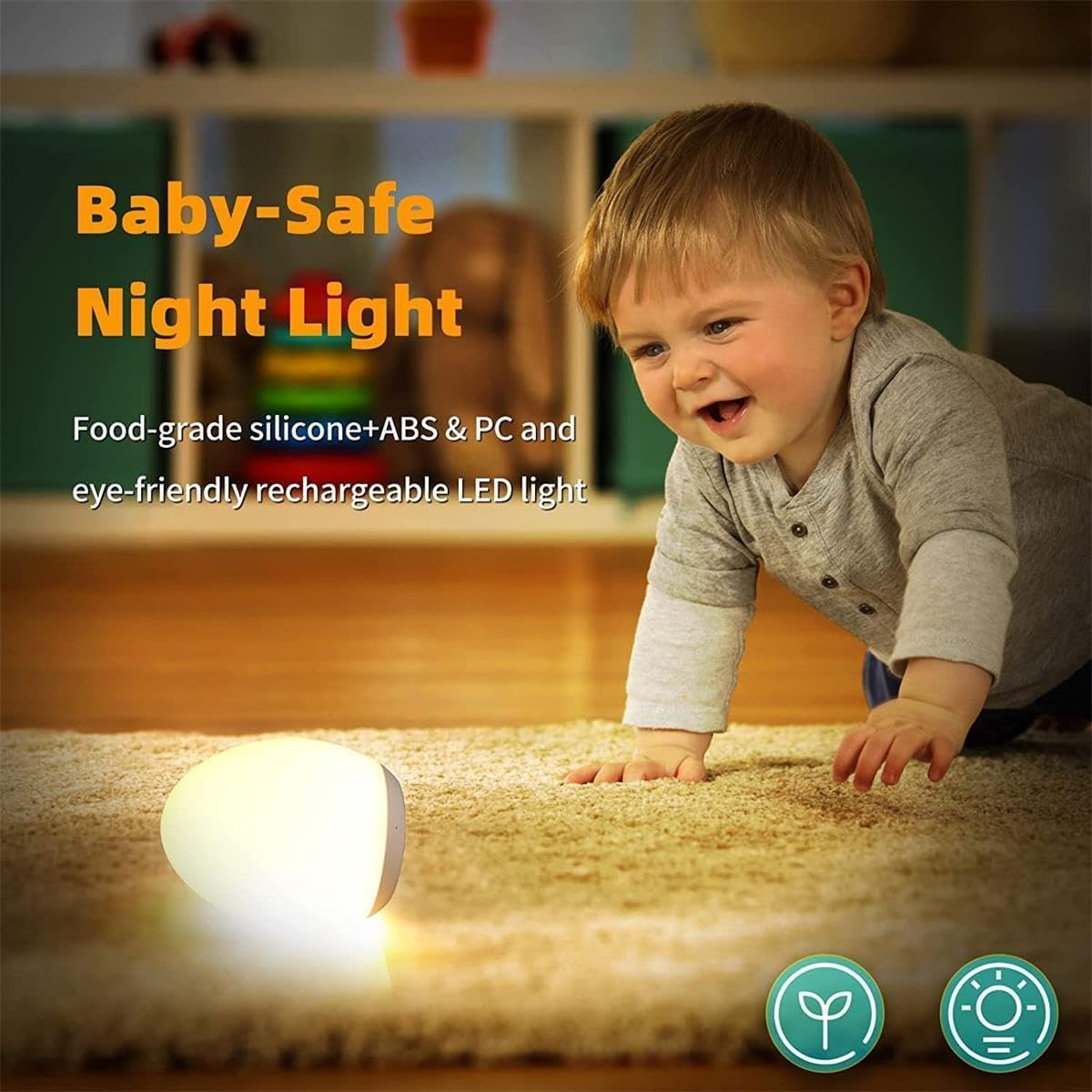 Night Light for Kids, Baby Night Light with 8 Colors Changing & Dimming Function, Rechargeable Night Light with 1 Hour Timer & Touch Control, up to 100H image number 1