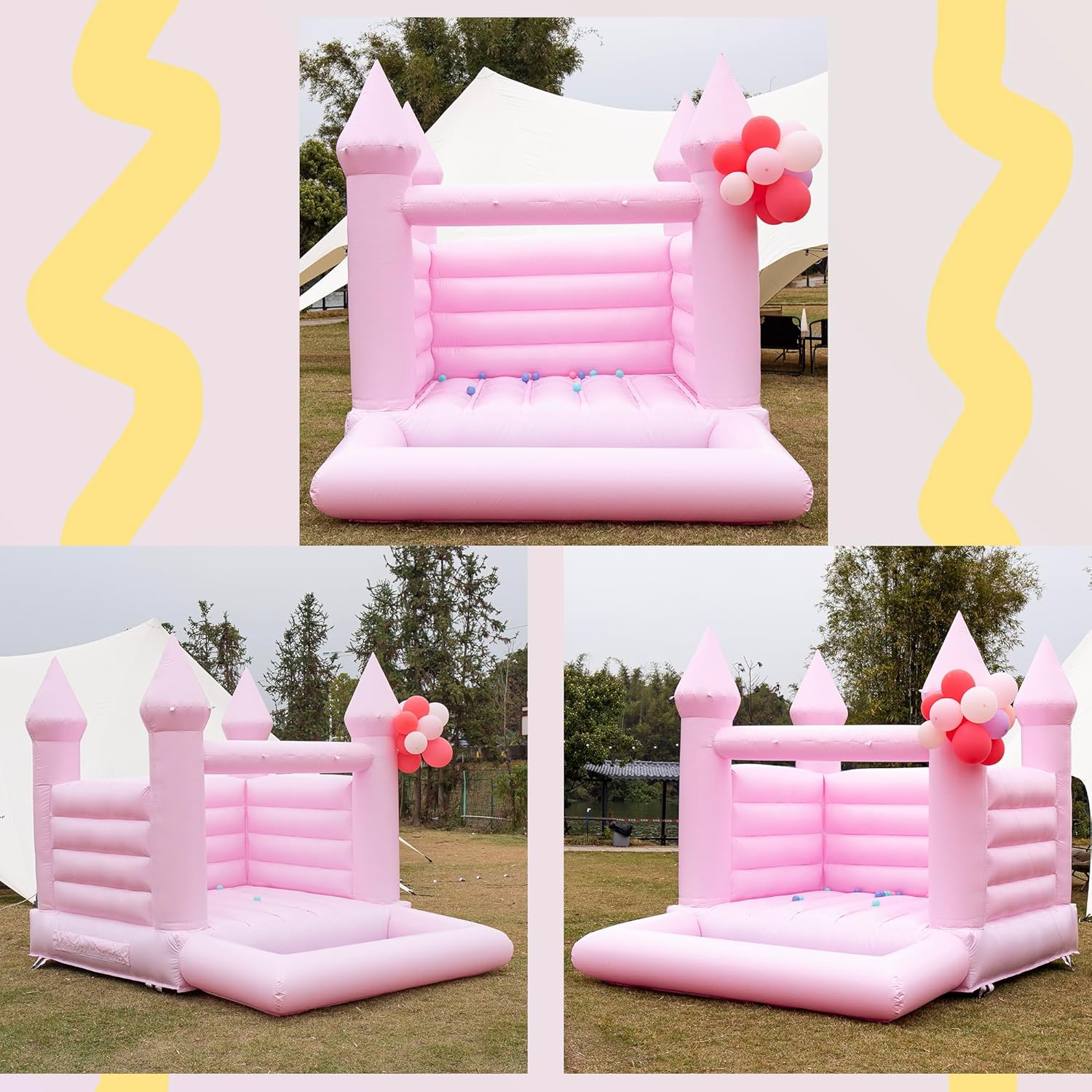 Inflatable Bounce House with Ball Pit,Contain Blower,Pvc Kids Bounce Castle,Inflatable Bounce House for Kids Toddlers Indoor Outdoor Jumping Bouncer Party Yard Toys image number 3