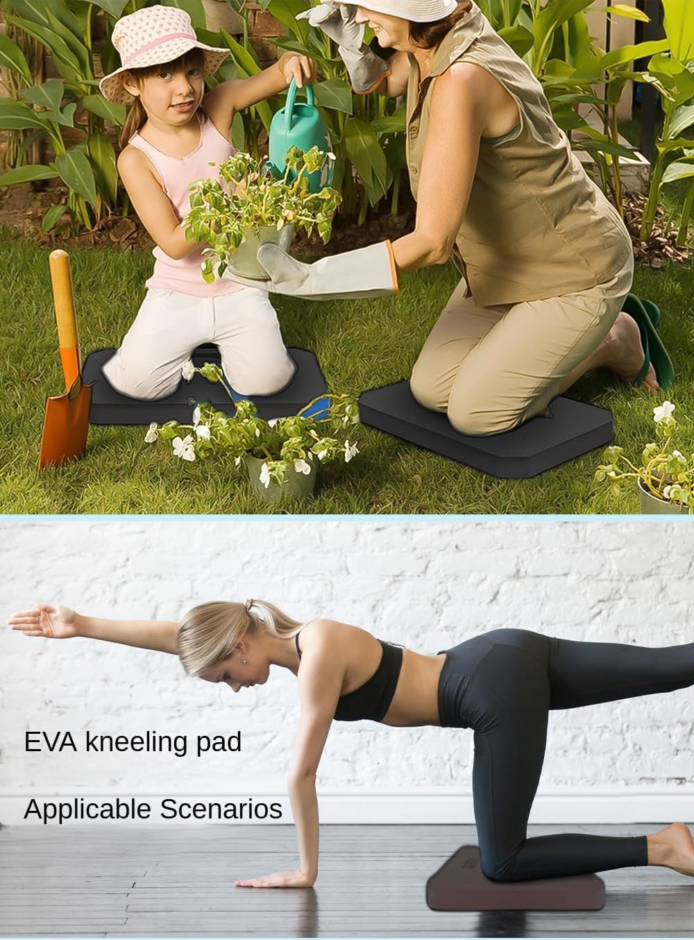 Shunkyang 2Pcs Extra Thick Kneeling Pad, Supportive Soft Foam Cushioning for Knee, Water Resistant Construction for Gardening, Bathing Baby, Workout Supplies, Lightweight, Garden Work Present（Black） image number 5