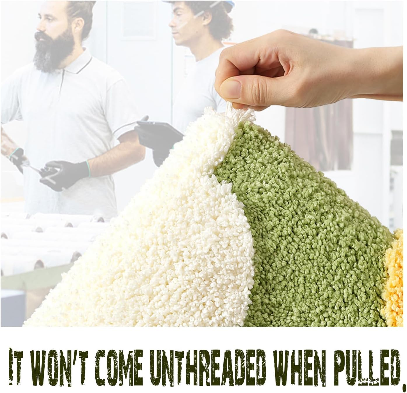 Green Floral Bath Mat ，Microfiber Moss Bathroom Rug15.7''W X 23.6''L ，Non Slip Washable, Modern ，Shaggy Bathroom Shower Floor Mat Absorbent，Ultra - Soft 3D Microfiber Mat image number 4