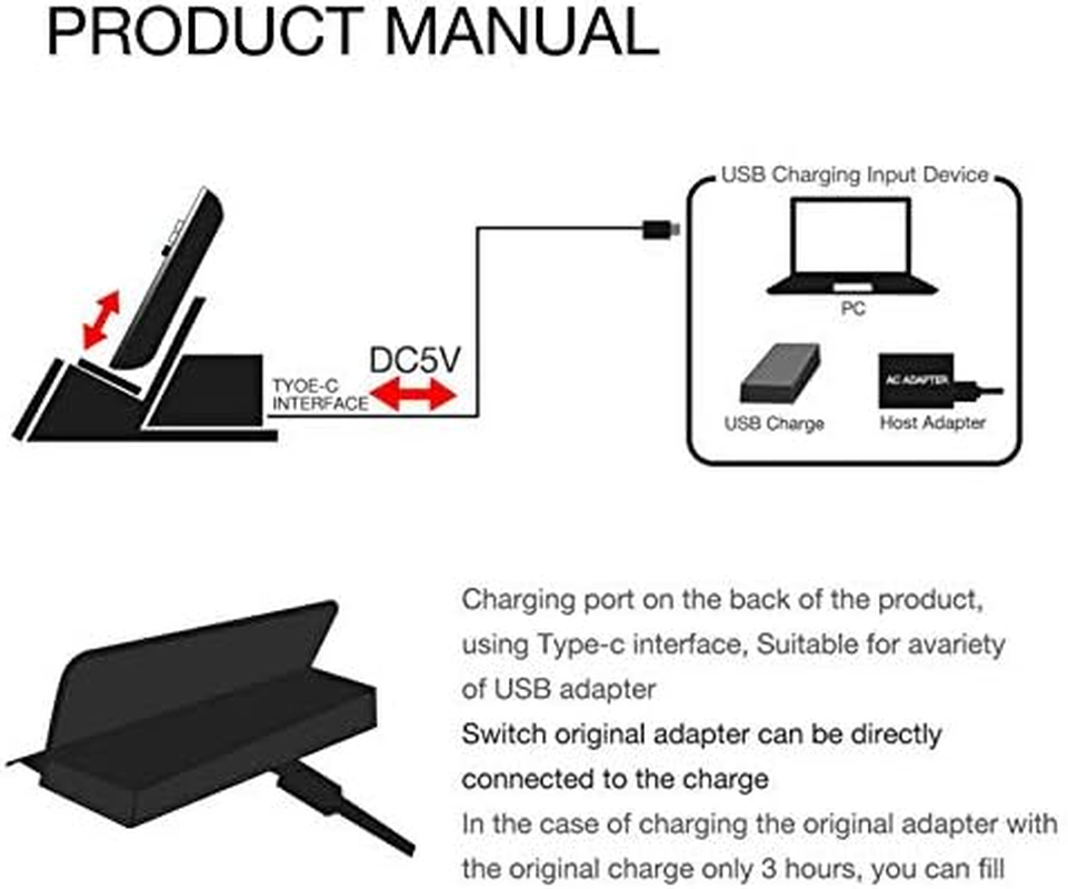 ELASO Charging Dock Station Stand Charger Holder Compatible with Nintendo Switch/Switch Lite with USB-C PD Charging Stand image number 4