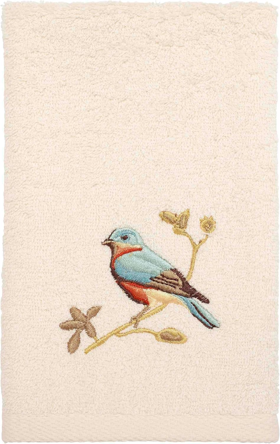 Avanti Linens - Hand Towel, Soft & Absorbent Cotton Towel (Premier Songbirds Collection, Ivory) image number 5