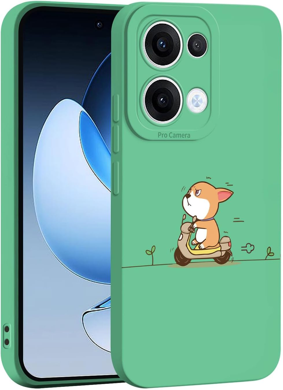 ILING Liquid Silicone Case for Oppo Reno 13 5G, Ultra Thin Elegant Flowers and Cute Cartoon Pattern Women'S Mobile Phone Case, Soft TPU Bumper Shockproof Protective Case (White Q07)