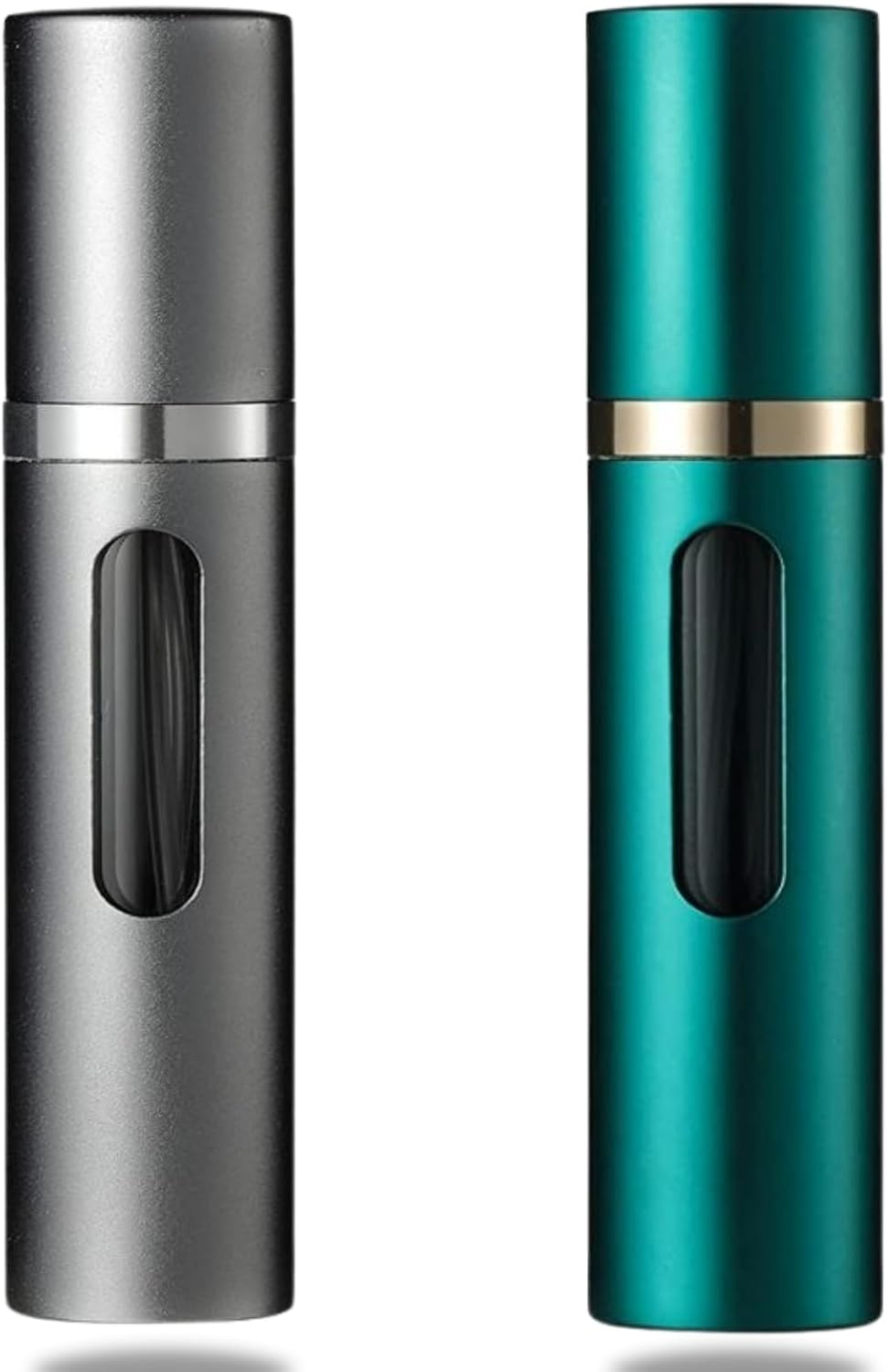 Asanana Refillable Perfume Atomizer Bottom Refill Charge Visualization Window Mini Luxury Stylish 5Ml Fragrance Bottle Lightweight Travel Office Aluminum Atomiser(Ap-2P) (Gold&Green) image number 5