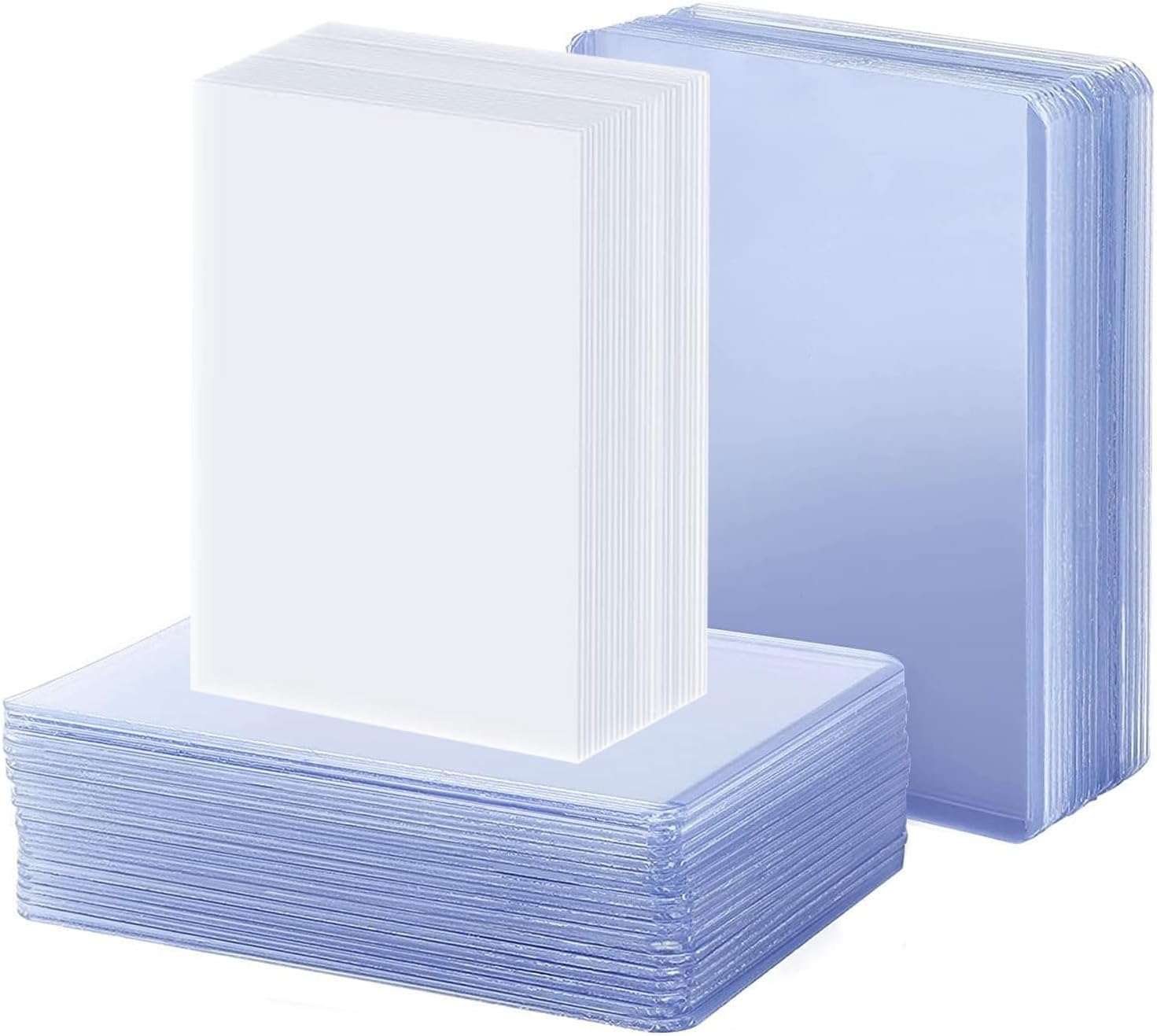 200 Count Card Sleeves Set &ndash; 100 Hard Toploaders + 100 Penny Sleeves for Trading Cards Top Loaders for Cards Protector Sleeve, 3" X 4" Baseball Card Holders, Football,Sports & Game Card Protectors