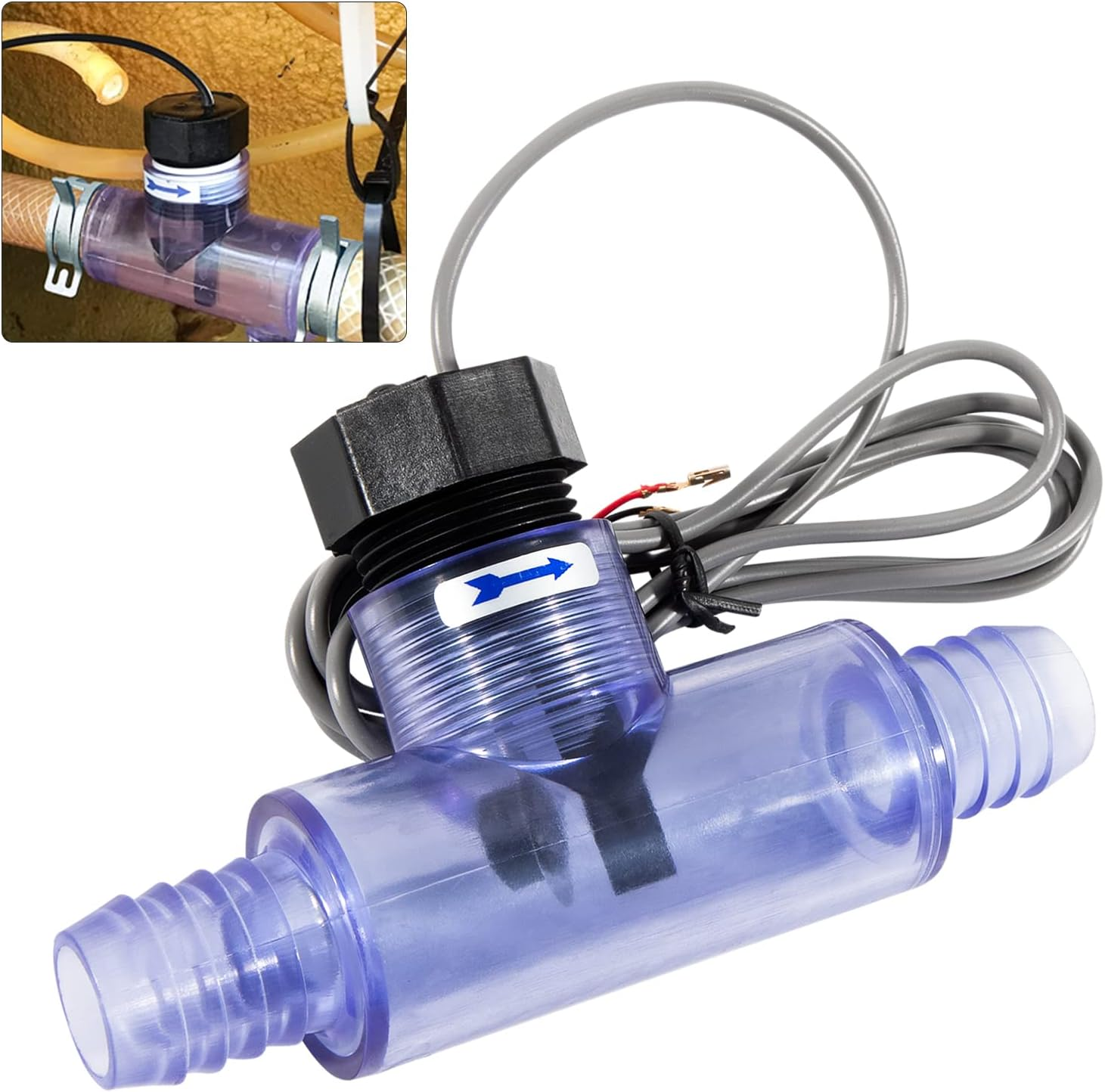 6560-857 Flow Switch Replacement Part Kit for Sundance Spas Heater with Transparent Tee Fitting, Complete Assembly Flow Switch Replaces image number 6