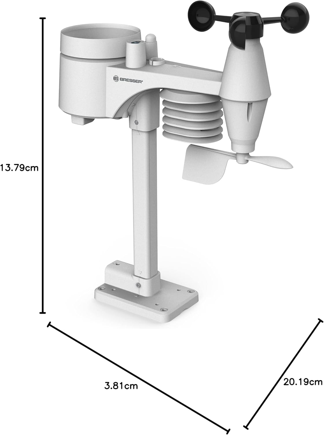 Bresser WLAN Comfort Weather Station with 7-In-1 Professional Sensor and Modern Colour Display, Black image number 4