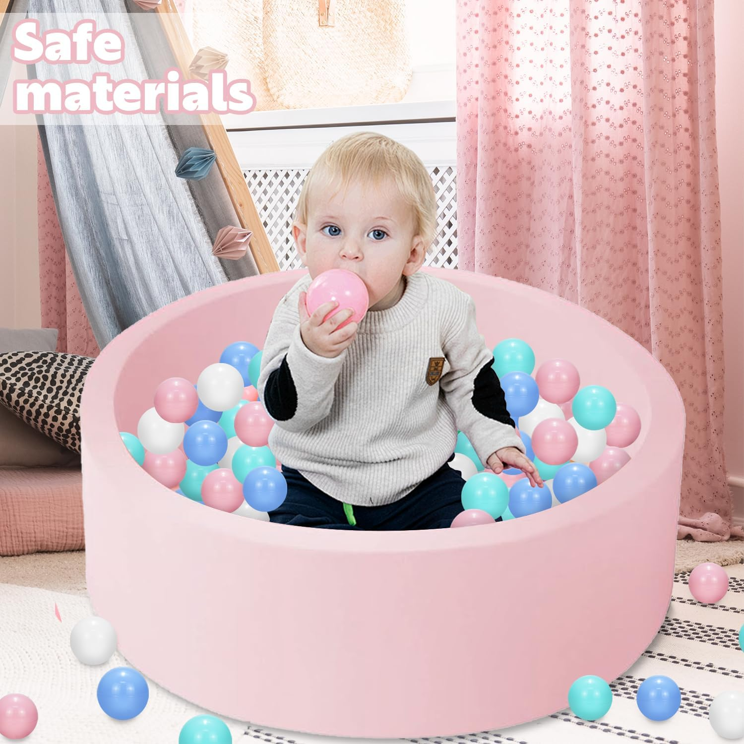 Playhouse Pool Balls Funny Ocean Balls 100PCS Colorful Plastic Crush Proof Pit Balls Play Balls Pool Tent Balls for Babies