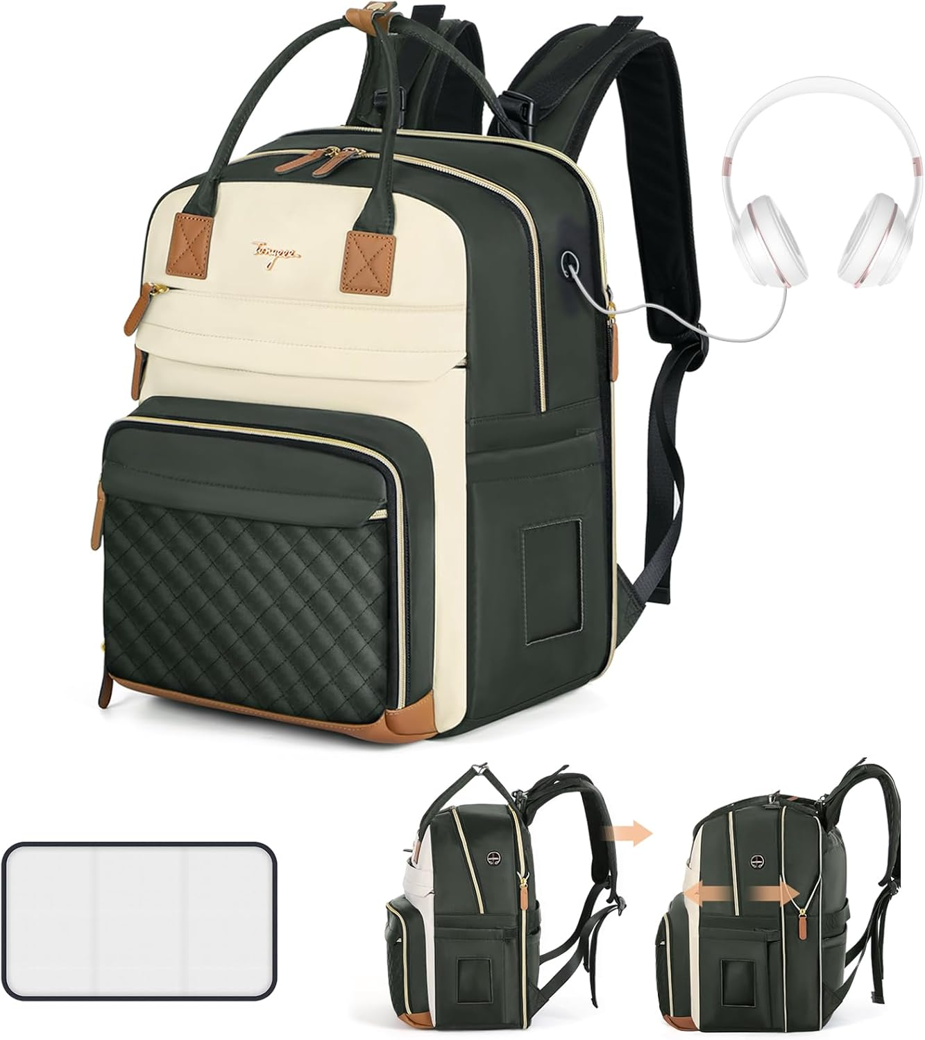 Extra Large Diaper Bag Backpack, Diaper Bag for 2 Kids, Twin Diaper Bag 25-37L Expandable