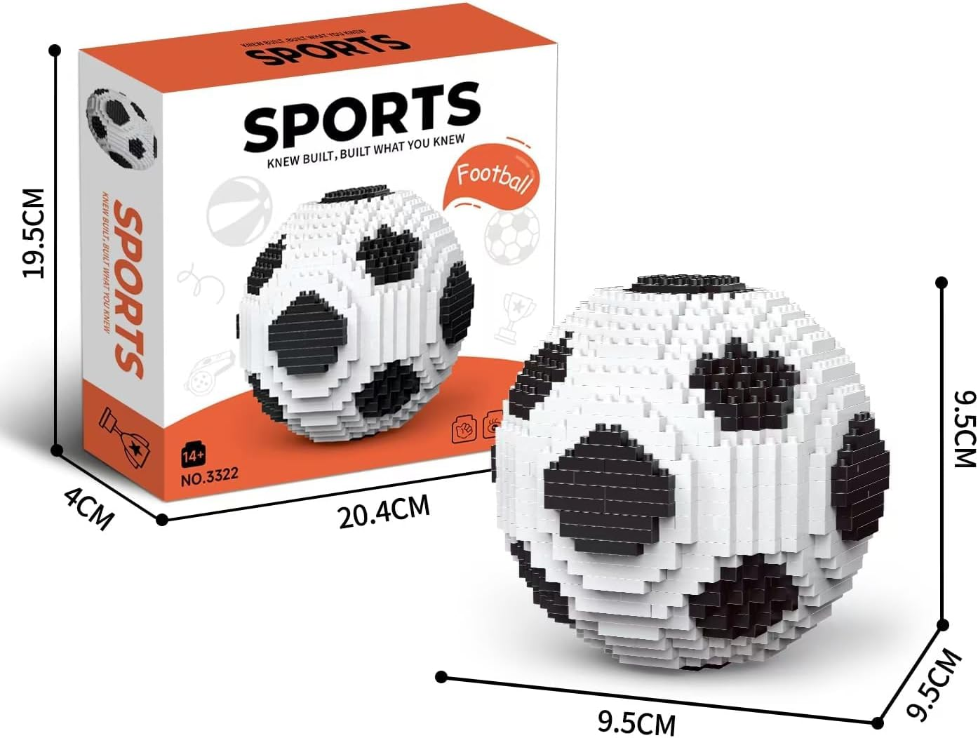 STEM Projects for Kids Ages 8-12,850Pcs Basketball Building Blocks Set,Football Building Blocks Set,Gifts for 8-14 Year Old Teen Boys Girlsdecorations Gift (White & Black Football) - Purple  Yellow Basketball image number 4