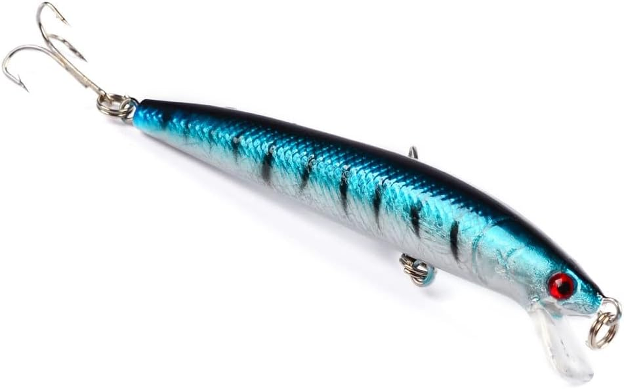 Origlam 10Pcs Minnow Fishing Lures Crankbaits, Fishing Hard Baits Swimbaits, Minnow Lures Topwater Lures Baits image number 6