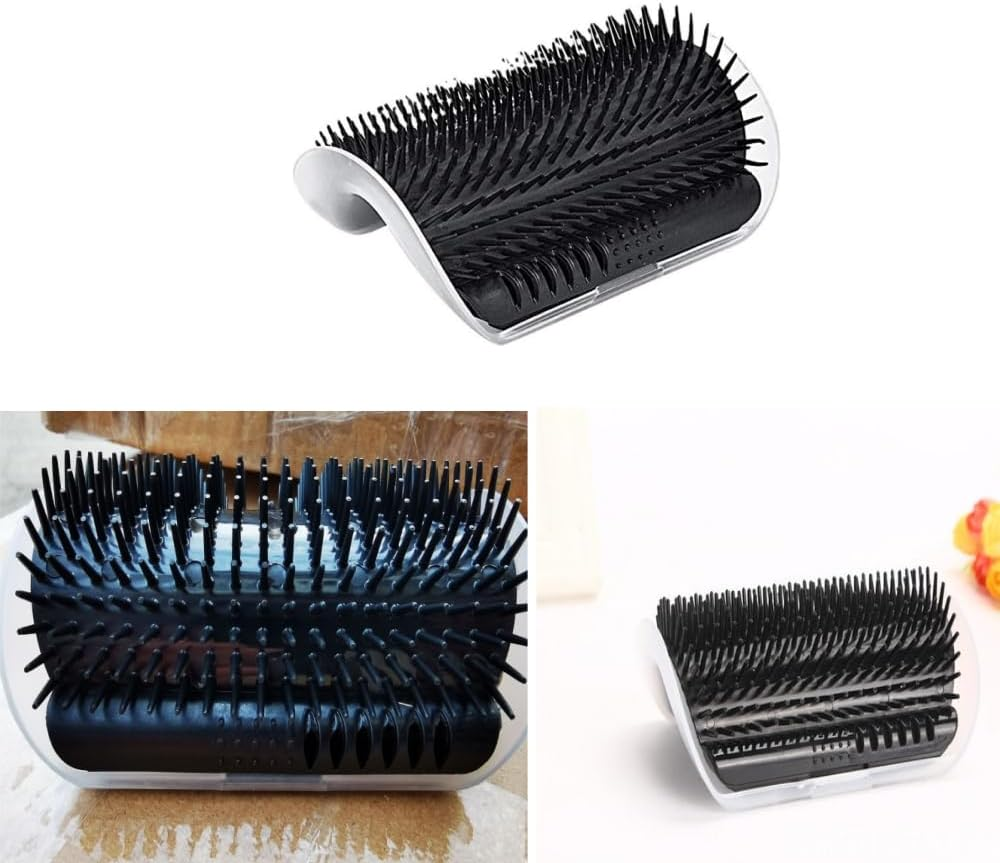 Changyeah Pack of 4 Soft Cat Brush, Massage Corner Cat Pet, Wall Corner Cat Brush, Cat Toy with Catnip, Massage Corner for Cats, for Massaging Fur Removal (Black) image number 5