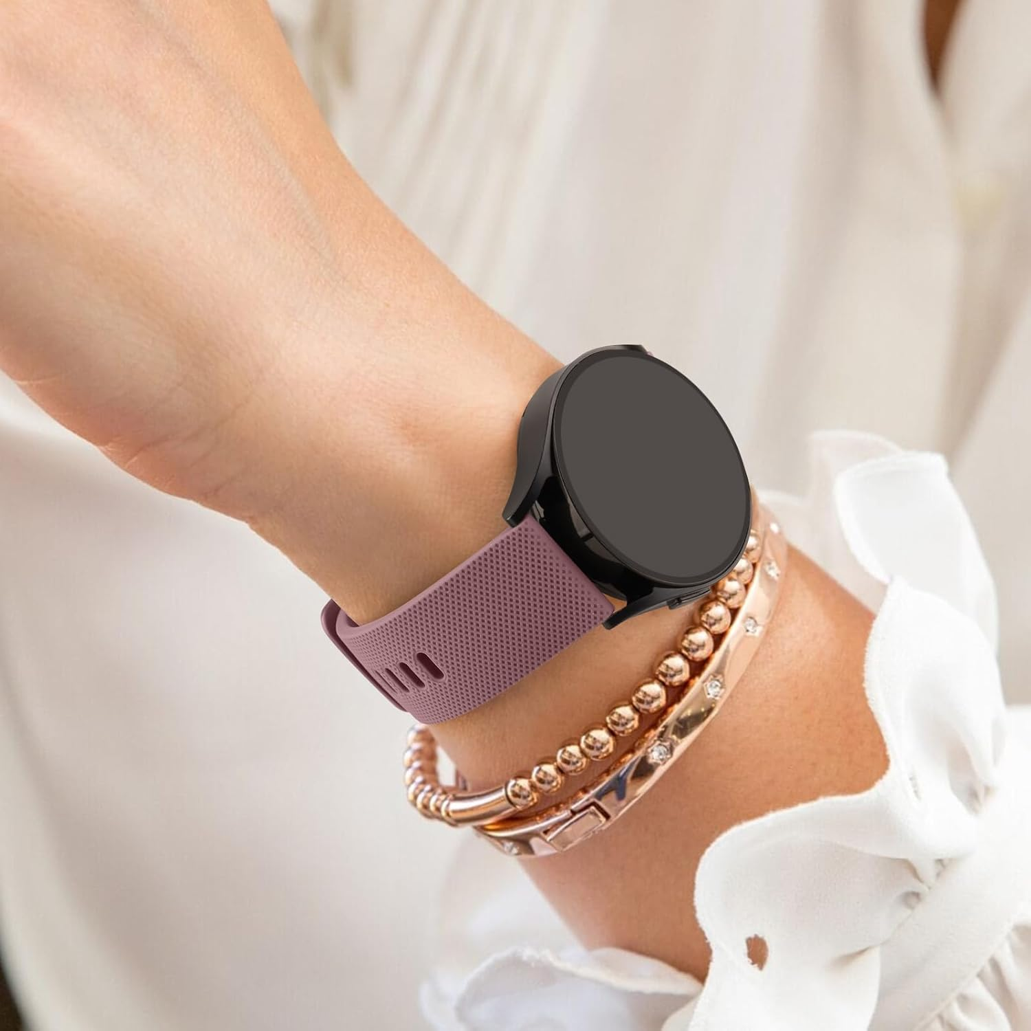 3 Pack Sport Bands for Garmin Forerunner 245 Band, Garmin Vivoactive 5 Band, Garmin Venu SQ Band,20Mm Soft Silicone Replacement Watch Strap for Garmin Forerunner 55/645/245 Music Smartwatch image number 3