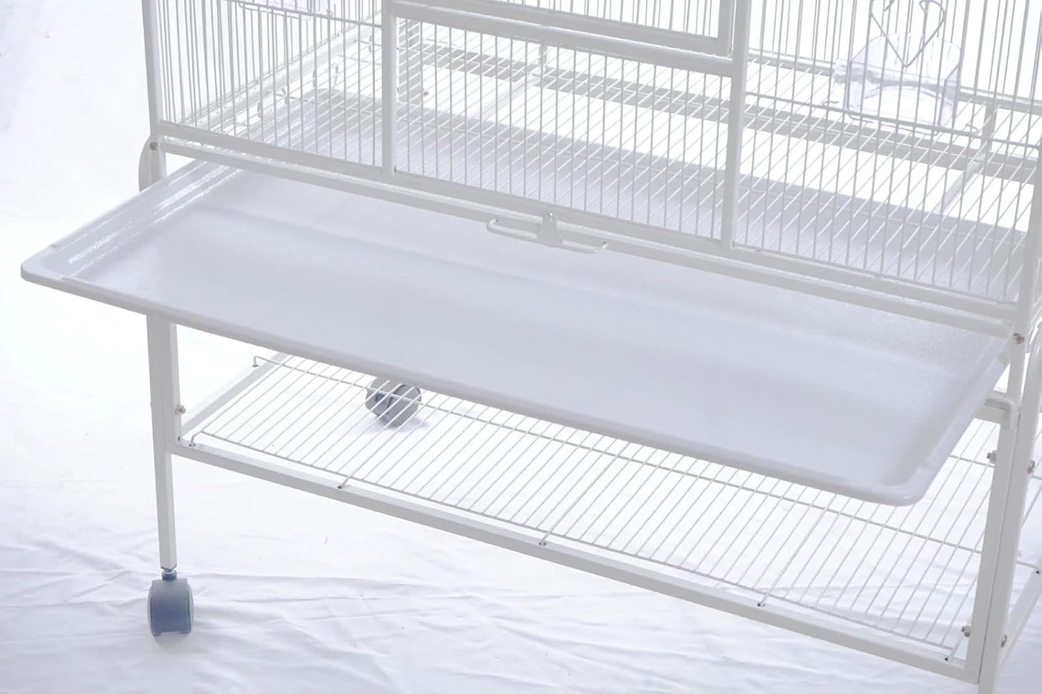 YES4PETS 140Cm White Bird Cage Parrot Aviary Pet Stand-Alone Budgie Perch Castor Wheels