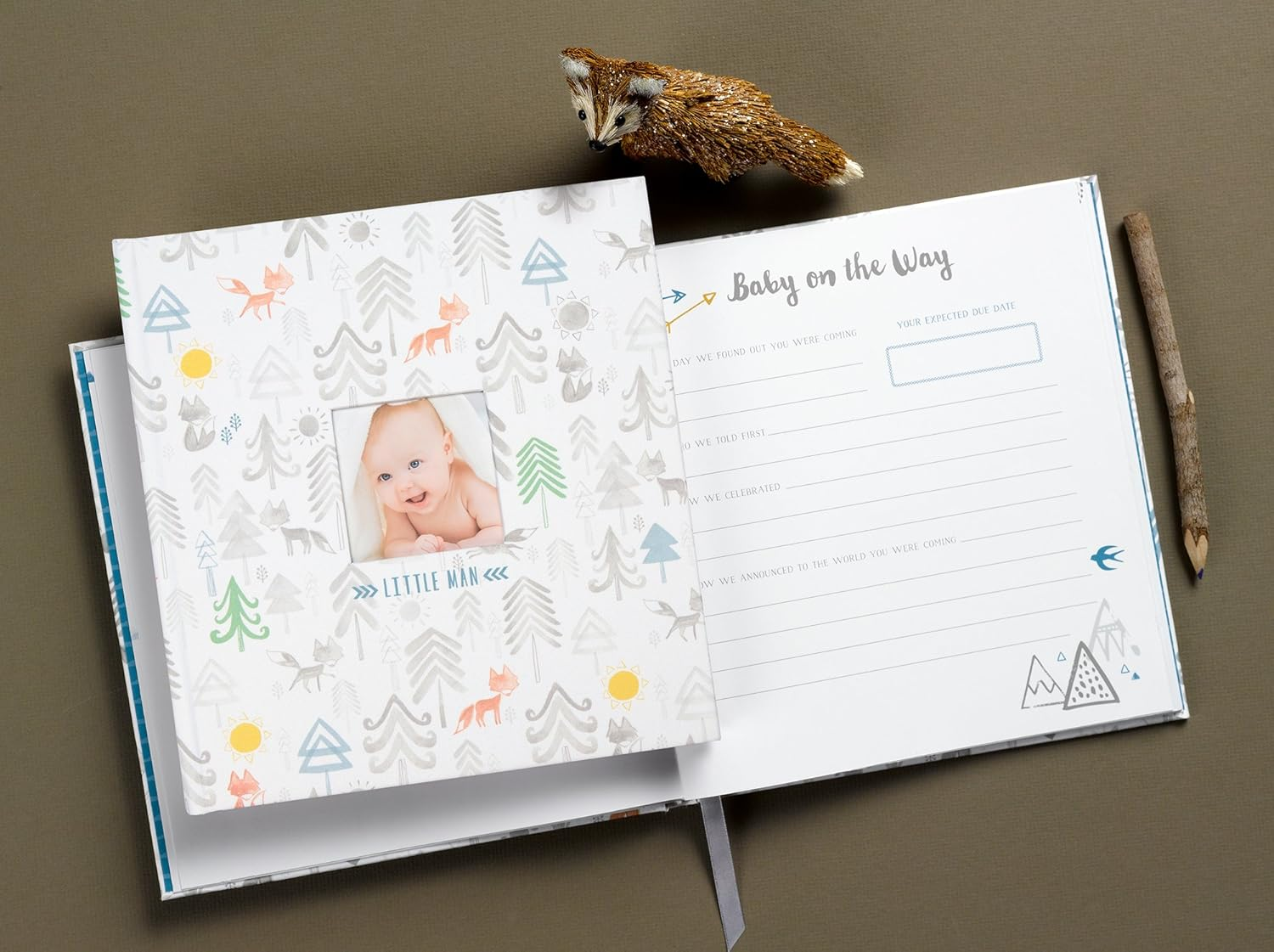 C.R. Gibson Little Man Perfect-Bound Memory Book for Newborn and Baby Boys, 9.5" X 10"