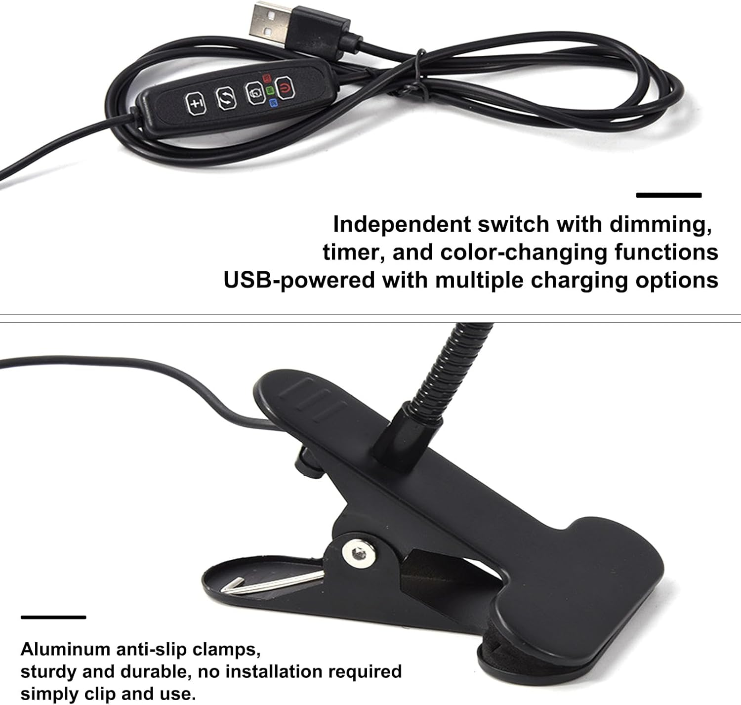 LED Grow Lights for Indoor Plants, 10 Dimmable Levels & Full Spectrum Sunlight, Auto On/Off Timer 3/9/12H, Adjustable Gooseneck with Clip-On Design, for Seeds, Succulents, Hydroponics (3 Tubes) image number 5