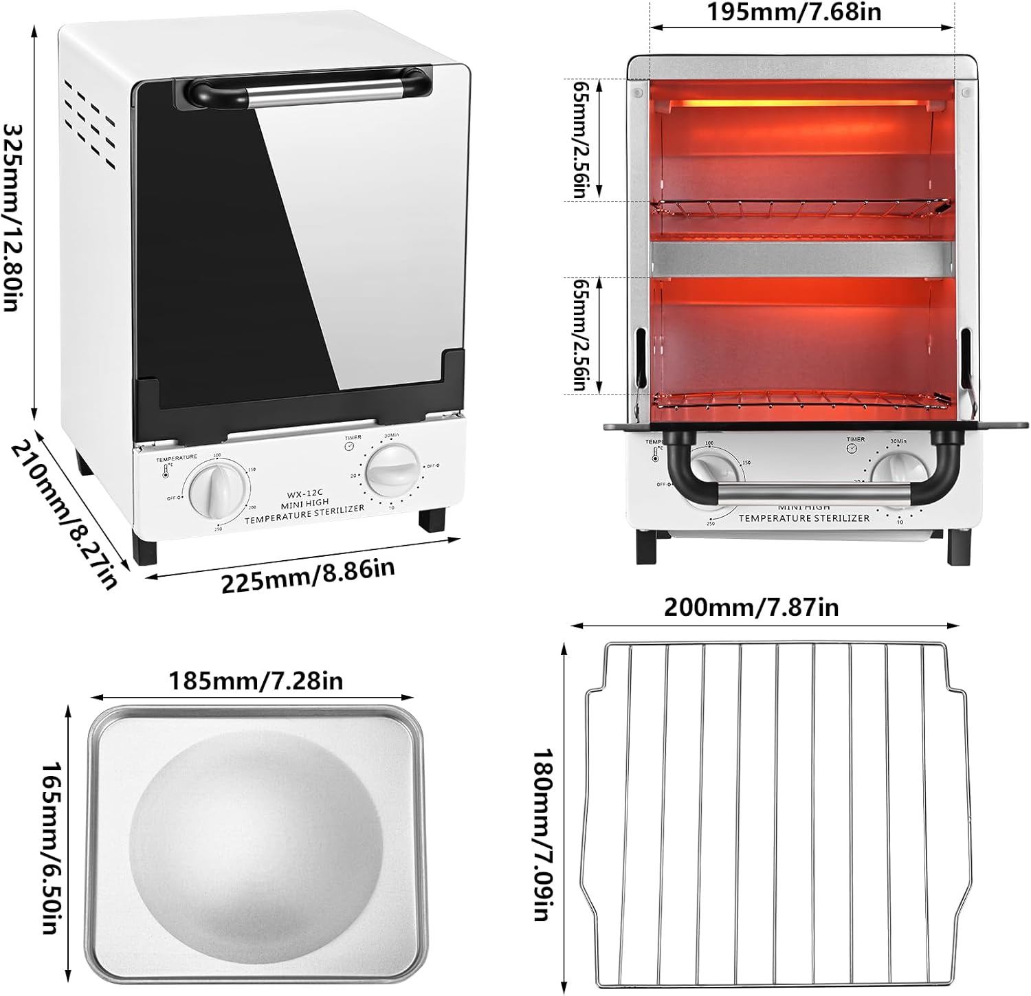 Soiiw 220V Dry Heat Sterilizer 12L Mini High Temperature Metal Tool Cabinet Nail Art Salon Portable Tool Manicure Nail Tool Two Layers image number 4