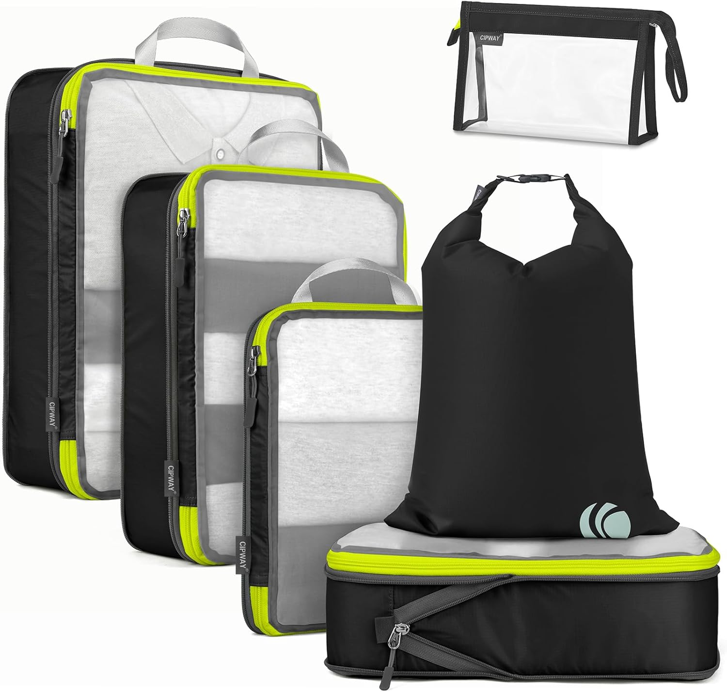 Cipway Compression Packing Cubes for Travel-Expandable Luggage Organizer Set Pack More in Less Space,Travel Gear Accessories