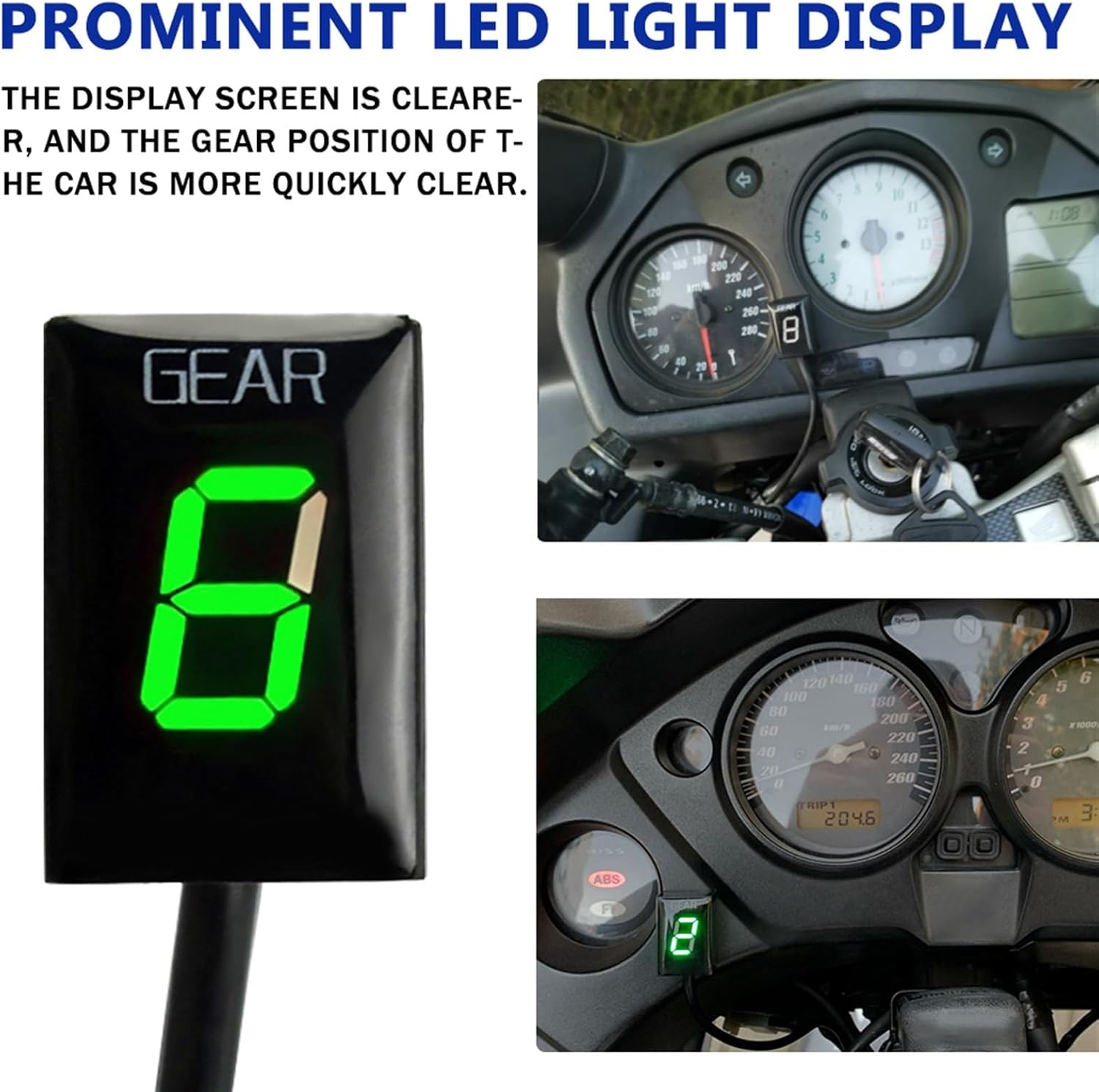 LUMIXE Gear Indicators, for Yamaha, for Wr450R WR450X WR 450R 450X 2008, Motorcycle Special Accessories Gear Display Indicator 1-6 Gear Speed Meter (Size : Red) image number 2