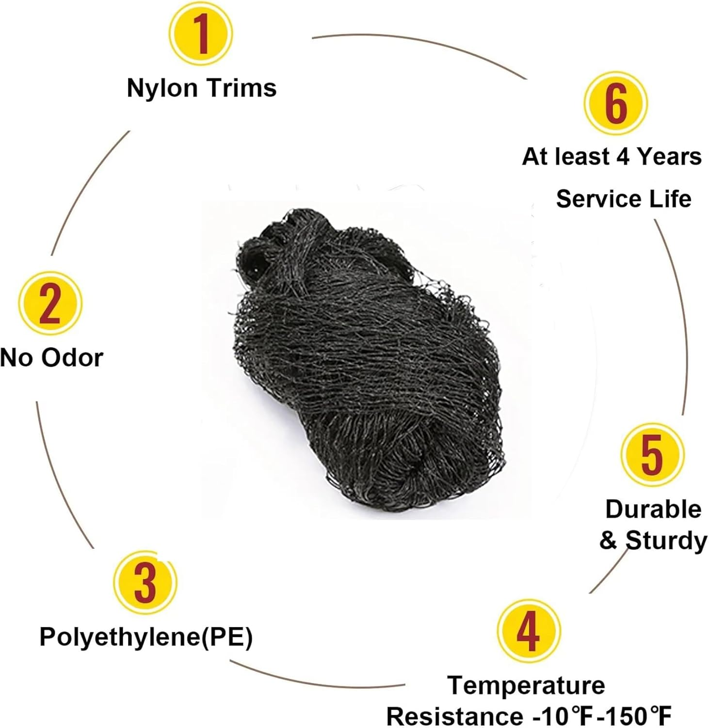 NEWFUN Cat Net for Balcony, 10 X 3 M Balcony Net for Cats, Cat Net Balcony, Sturdy, Durable, Weatherproof Cat Protection Net with Mounting Cords, Pegs and Cable Ties, Cat Net Balcony image number 2