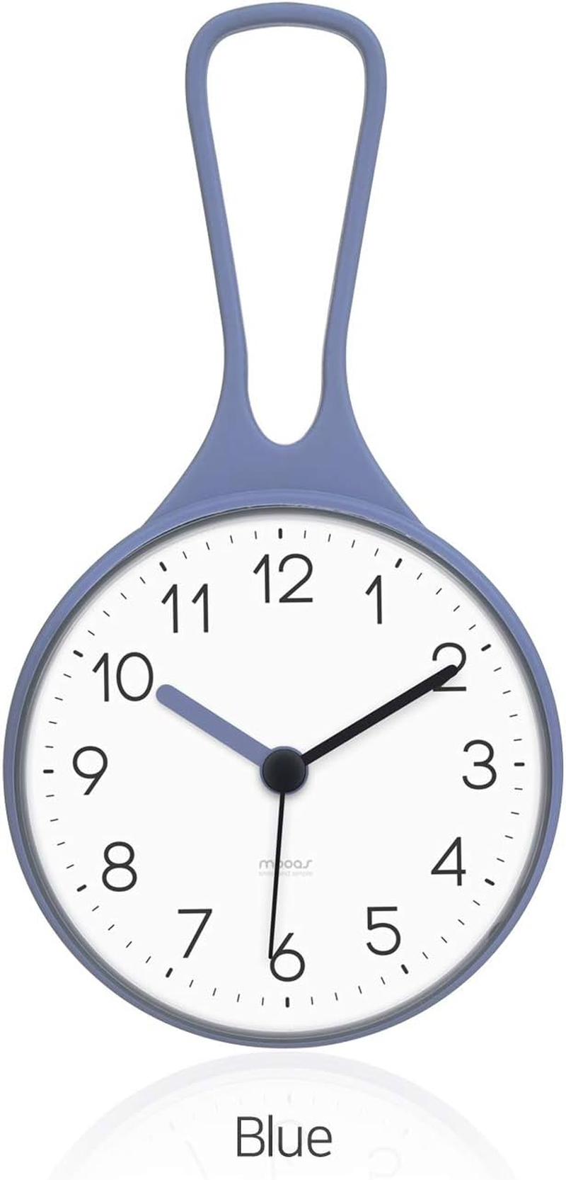 Mooas Loop Bathroom/Waterproof Shower Clock, Hanging with Hook, Kitchen Clock, Non-Ticking Battery Operated (Gray) image number 2