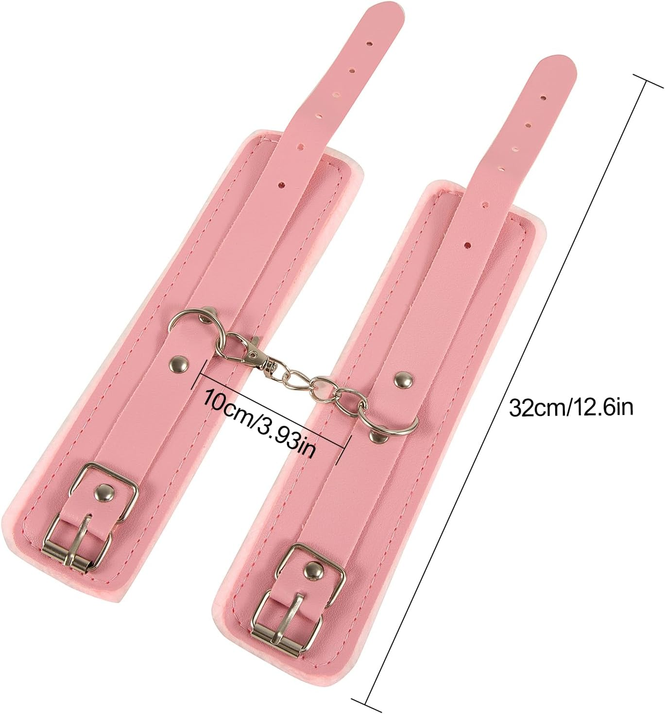 Sexy Plush to Y Handcuffs, Sexy to Y Handcuffs for Couple Cosplay - Police Prop, Fluffy Fitness & Ankle Shackles with Cosplay Belt Hand(Pink)