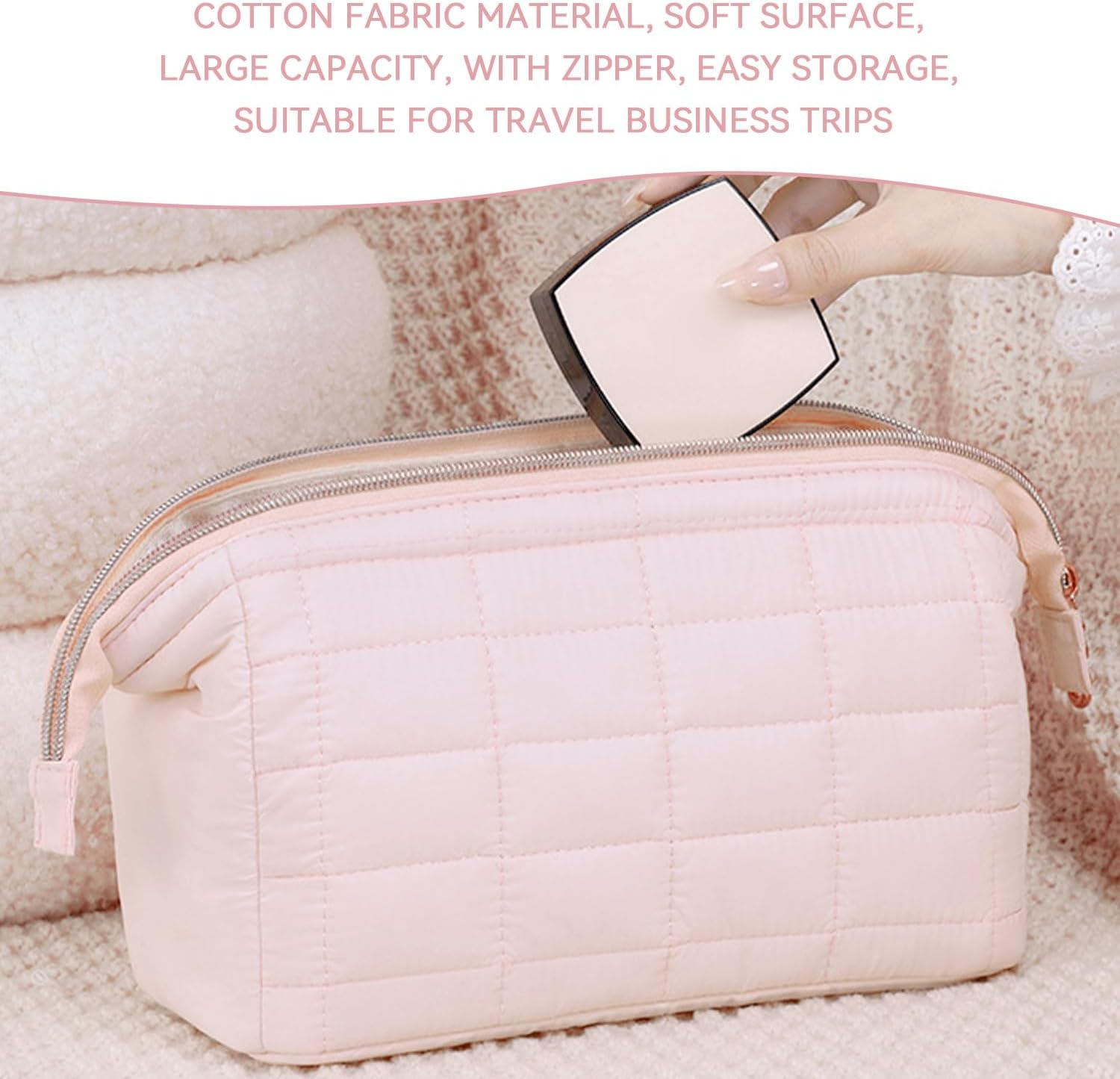 2 Pieces Simple Makeup Bag, Portable Makeup Bag, Travel Bag, Waterproof Makeup Bag, Large Capacity Makeup Bag image number 5