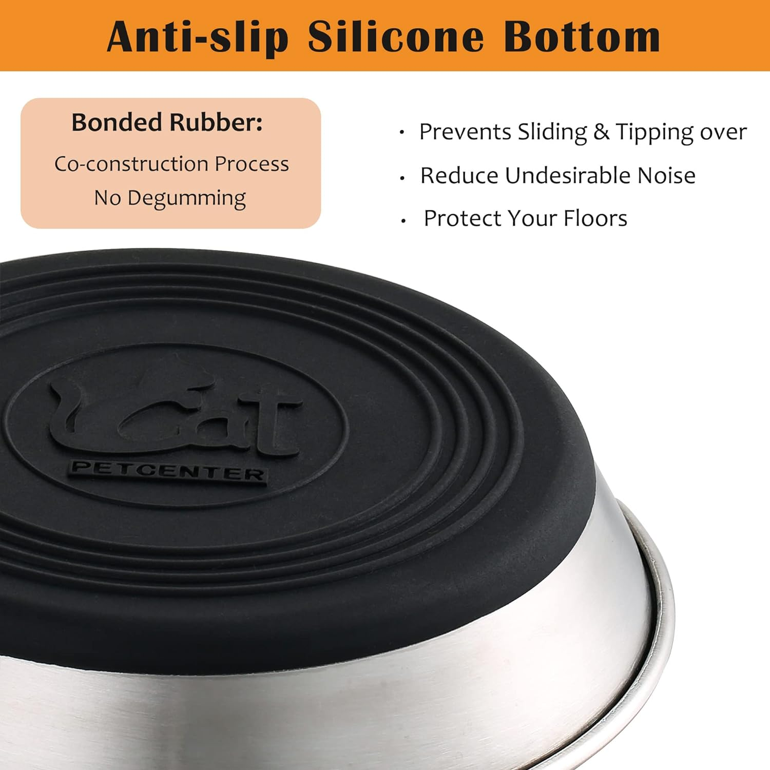 WROSWT Stainless Steel Cat Bowls,Whisker Friendly Shallow Cat Dishes for Food and Water,Non-Slip Silicone Bottom,Heavy Duty,Replacement Kitten Metal Plate for Elevated Stands,2 Pack image number 6