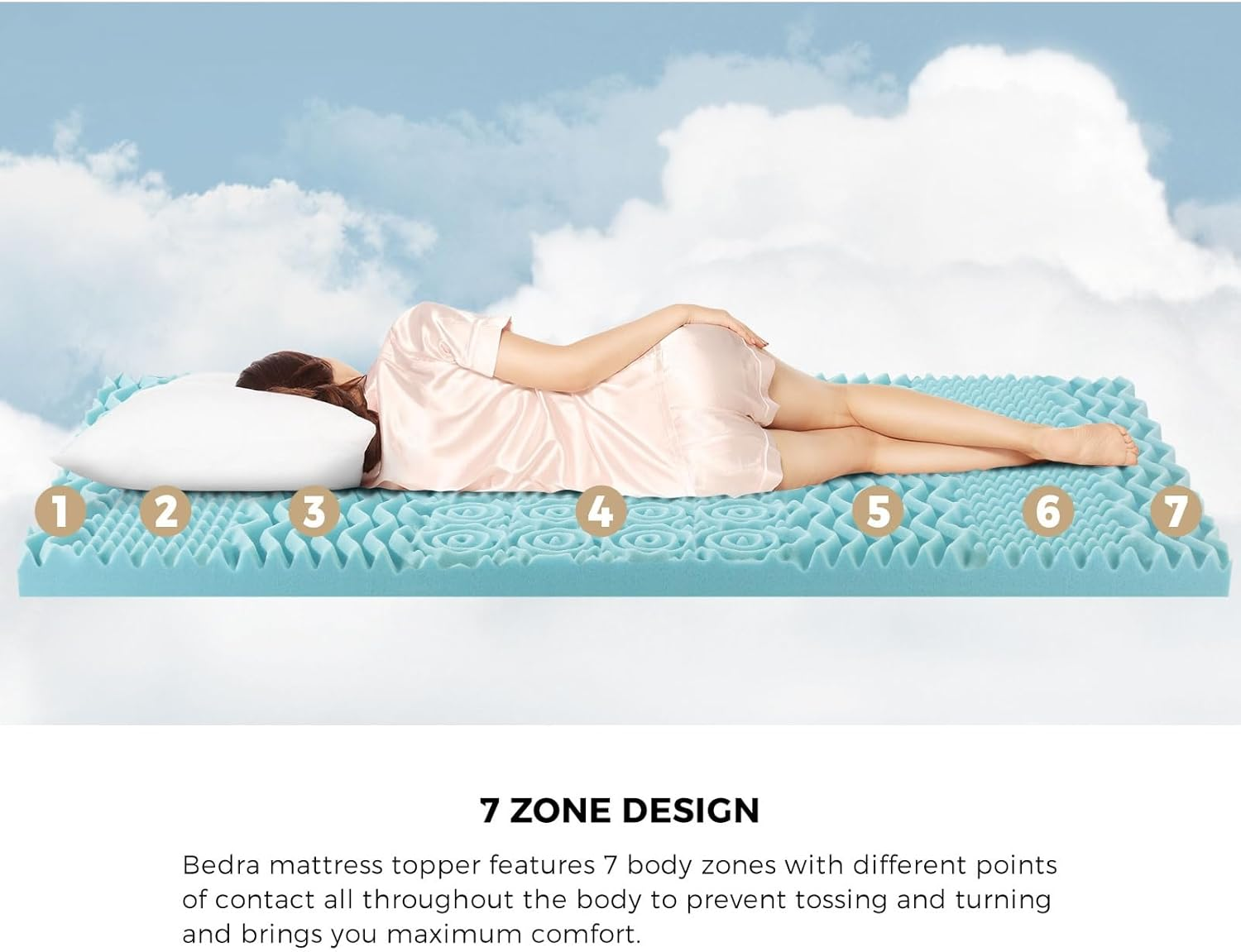 Bedra Bedding Cool Gel Memory Foam Mattress Topper 8Cm Thickness Double Size Bed Pad Protector image number 1