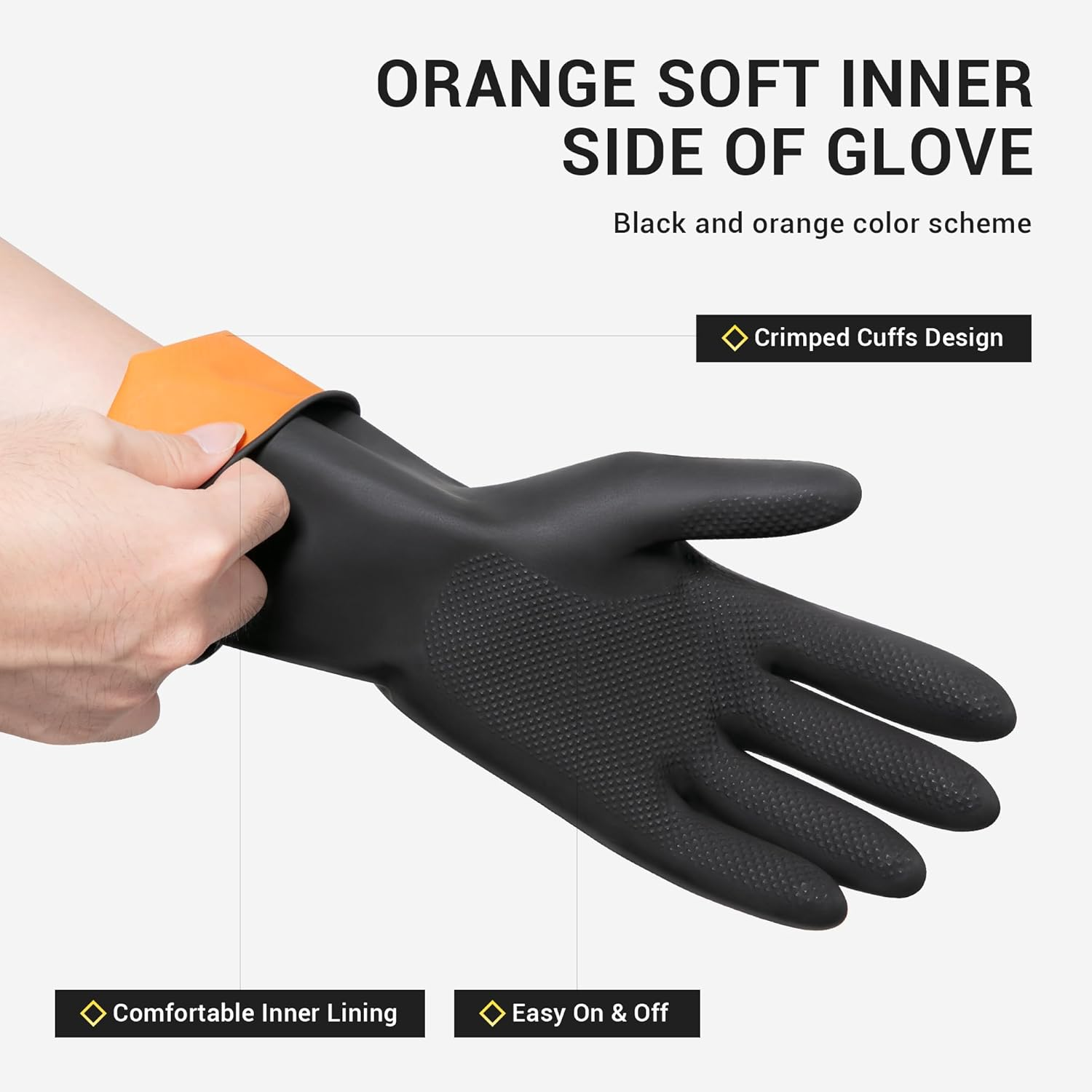 Thxtoms 3 Pairs Latex Cleaning Gloves, Durable Heavy Duty Dishwashing Gloves for Kichen Housework, Extra Large image number 5