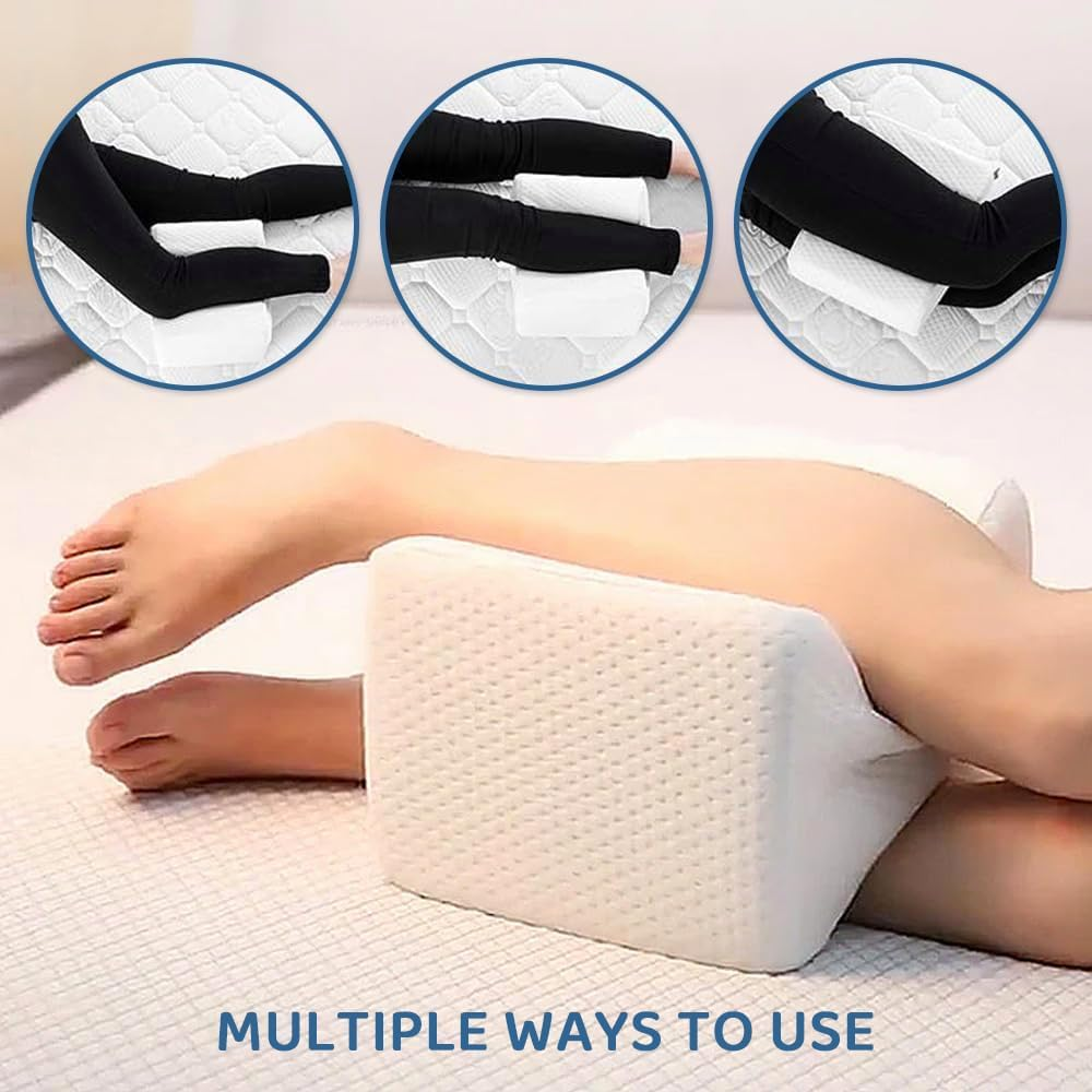 2 Pack Knee Pillow for Side Sleepers &ndash; Memory Foam Leg Pillow for Hip, Sciatica & Lower Back Pain Relief &ndash; between Legs Support Cushion for Pregnancy, Spine Alignment image number 3