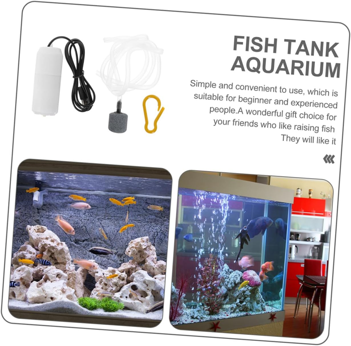 2 Sets USB Aquarium Air Pump Small Quiet Oxygen Aerator for Fish Tank Portable Lightweight Plastic Water Pumps Suitable for Various Aquarium Random Color image number 2