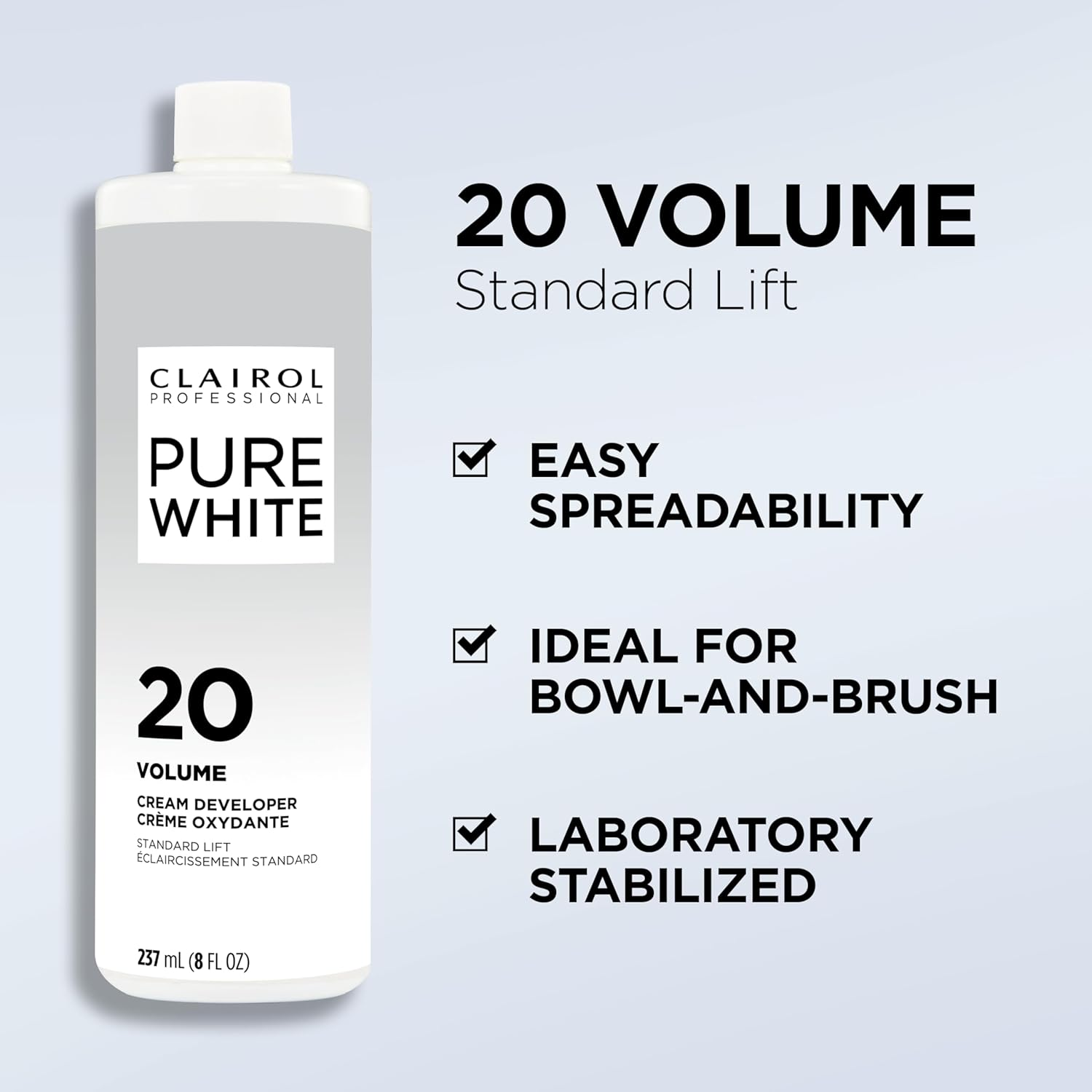 Pure White 20 Volume Creme Developer by Clairol for Unisex - 16 Oz Lightener