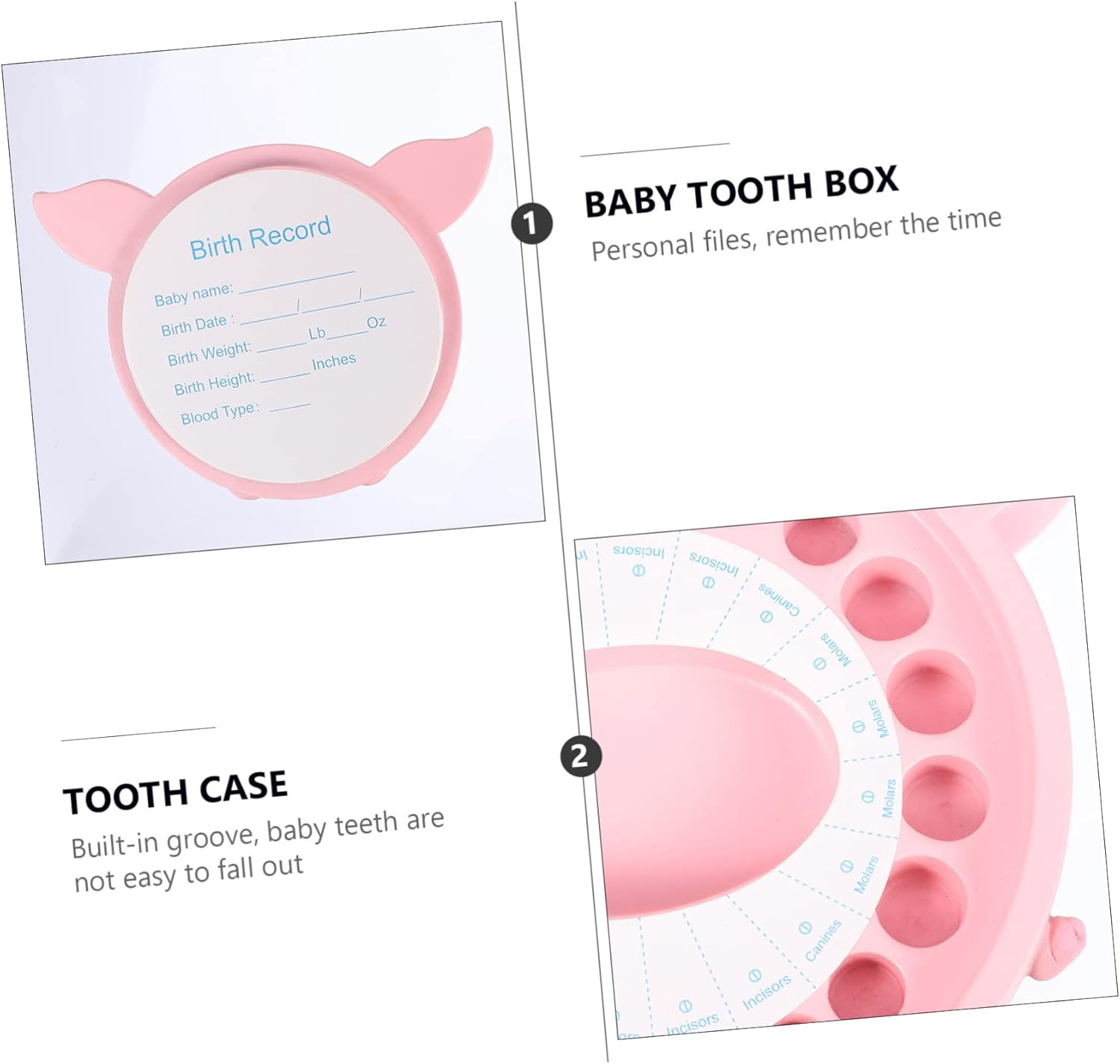 HANABASS Deciduous Tooth Box Cartoon Teeth save Girl Storage Case for Preservation Keepsake for Fairy image number 6