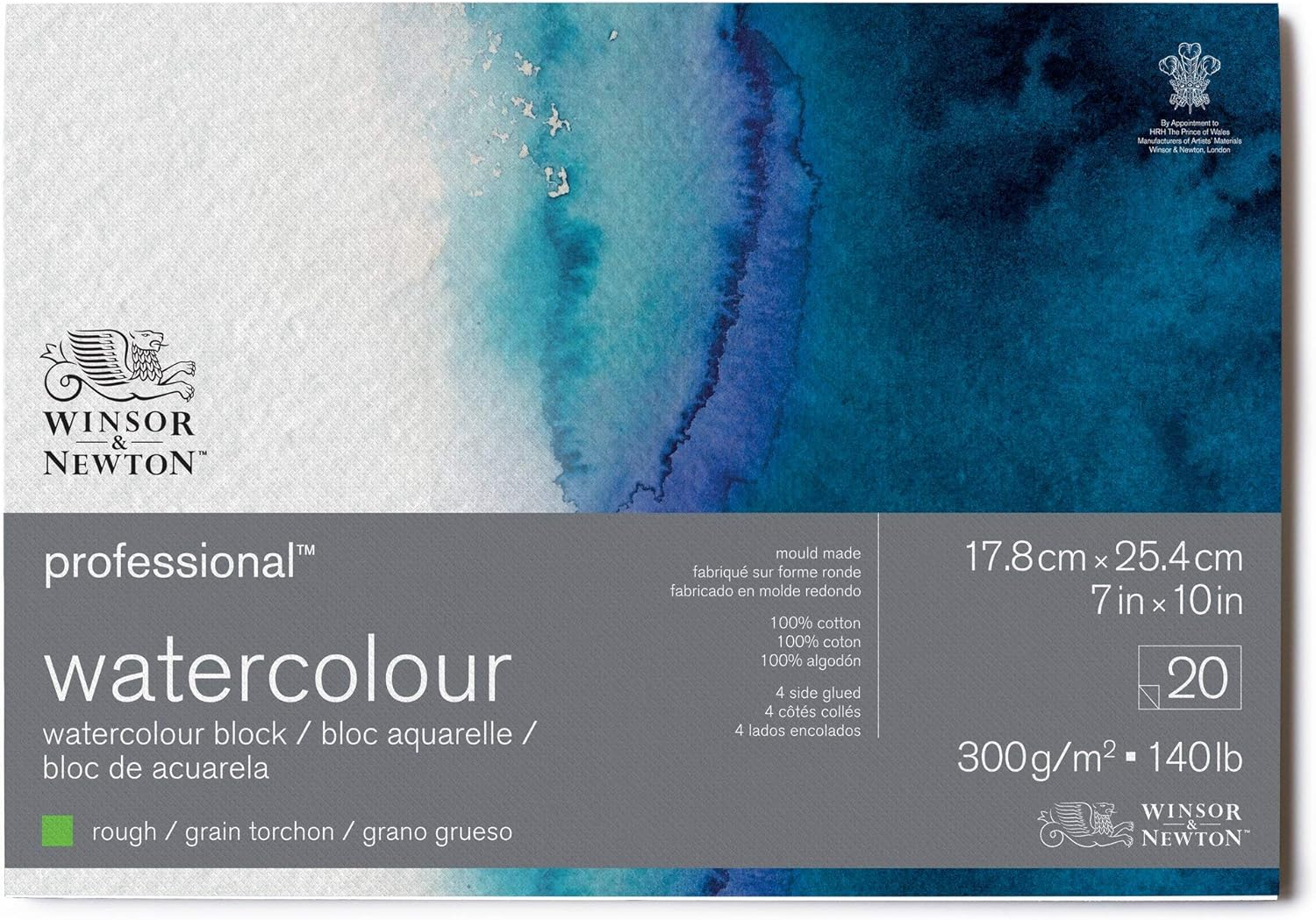 Winsor & Newton Professional Watercolor Paper Block, 12" X 16", Cold Pressed