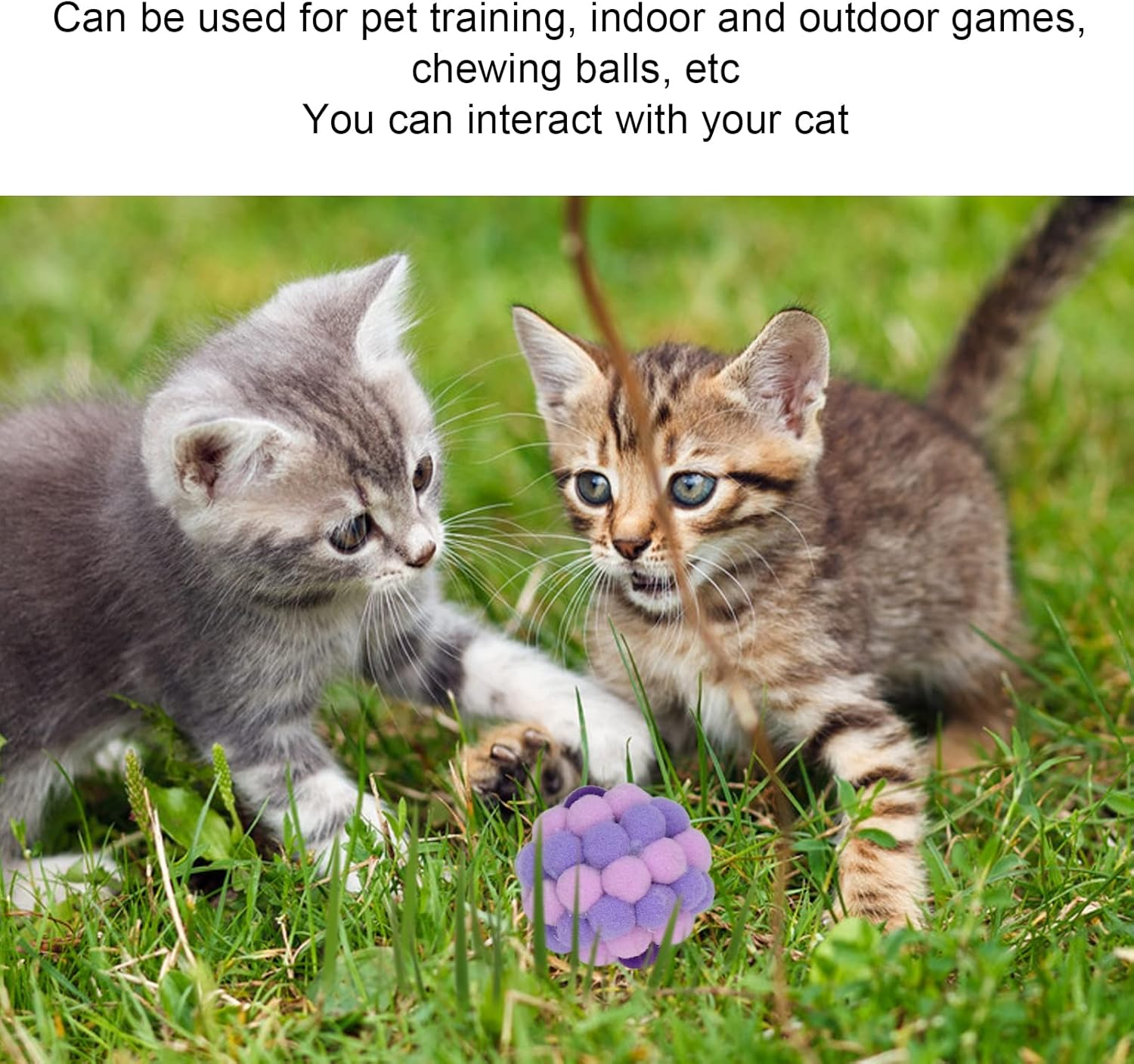 8Pcs Cat Balls Toys Colorful Fuzzy Ballss Built in Bell for Cats Poms Poms Balls Cat Toys Automatic Moving Rolling Balls Kitten Toys Indoor Cats Interactive Cat Toys for Indoor Cats/567 image number 1