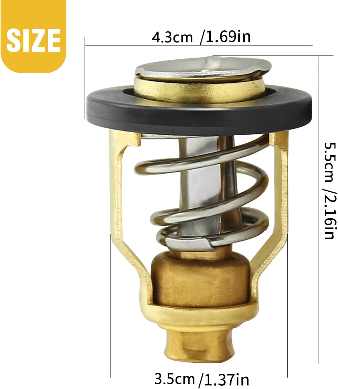 17670-90J00 17670-90J01 Cooling Thermostat 60℃ Thermostat Replacement for Suzuki Outboard Four Stroke DF200 DF225 DF250 DF300 DF70 DF80 DF90 DF100 DF115 DF140 DF150 DF175 image number 1