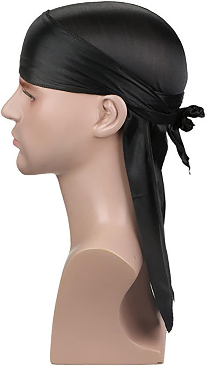 TOPTIE Silky Durag Headwraps, Extra Long Tail Wide Straps for 360 Waves Do-Rag