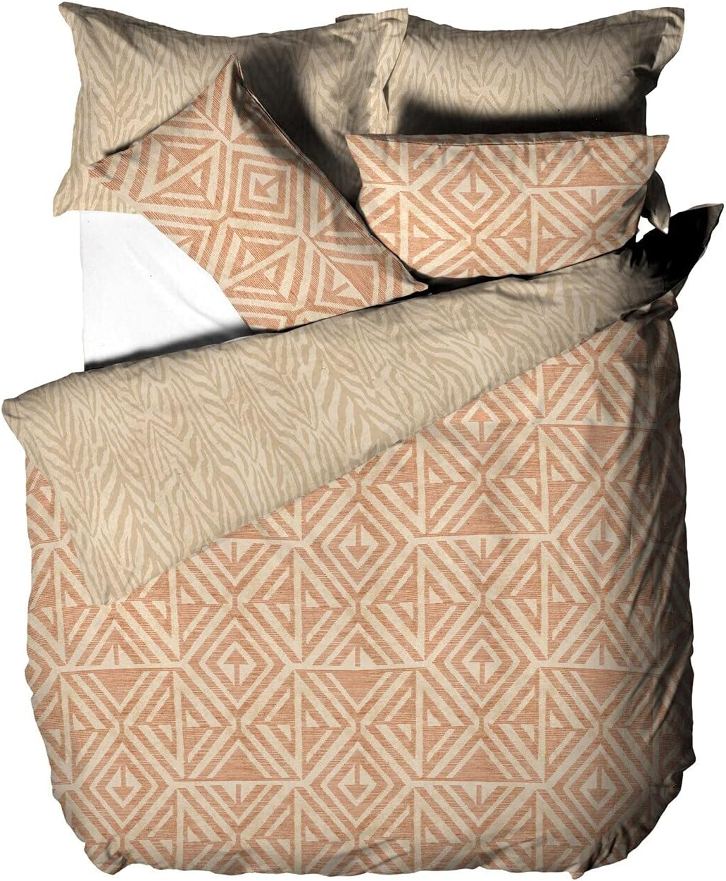 Furn. Tanza Duvet Cover and Pillowcase Set, Terracotta, King