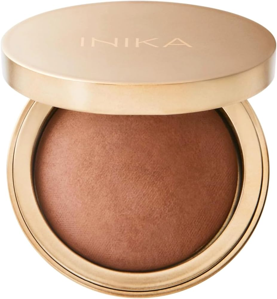 INIKA Baked Mineral Bronzer | Golden Summer Glow and Contour with 100% Natural Ingredients, Blendable Formula, Firms + Hydrates Skin. Talc Free Formula with Skincare Ingredients. (Sunbeam)
