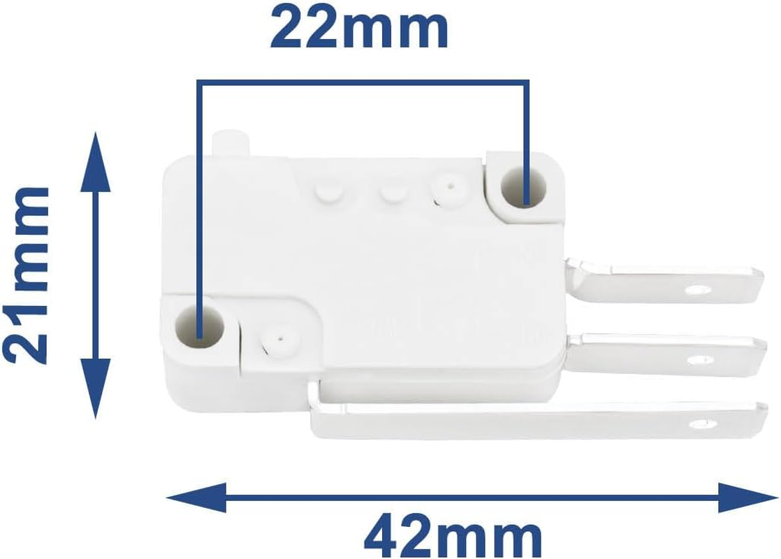 2PCS Dishwasher Microswitch Water Level Regulator Compatible with Bosch 3VB350ID/01 3VB350ID/02 3VB613BA/08 OE 00165256 Installation Hole Spacing 22Mm image number 3