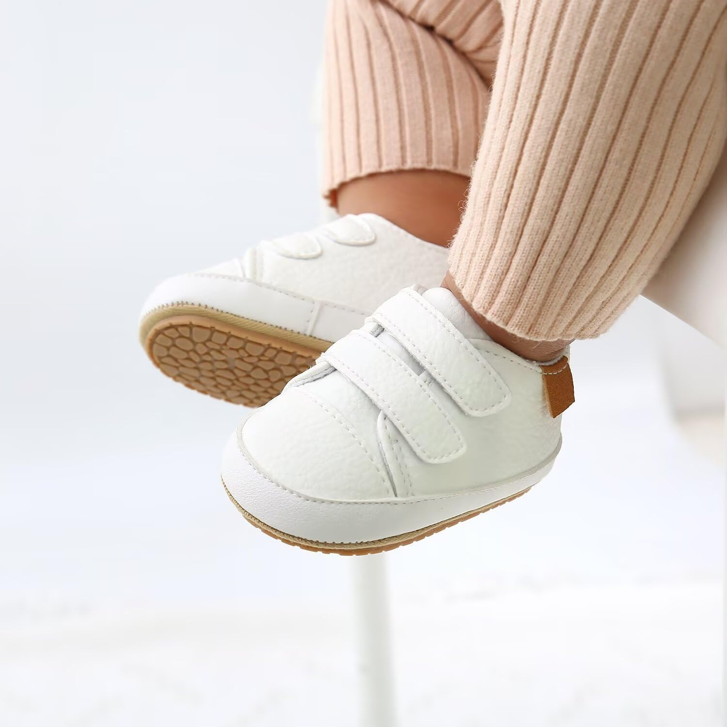 Baby Boys Girls Shoes Non-Slip Rubber Sole High-Top PU Leather Sneakers Infant First Walking Shoes Toddler Crib Shoes Newborn Loafers Flats. image number 4